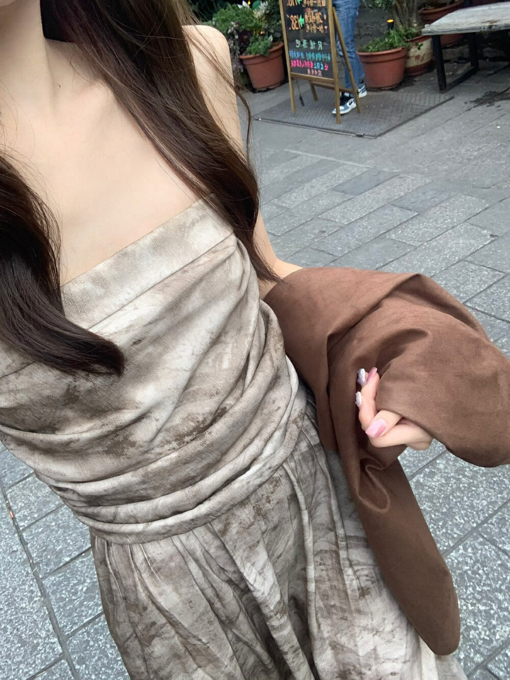 拿手版型了!必入‘晕染’抹胸连衣裙