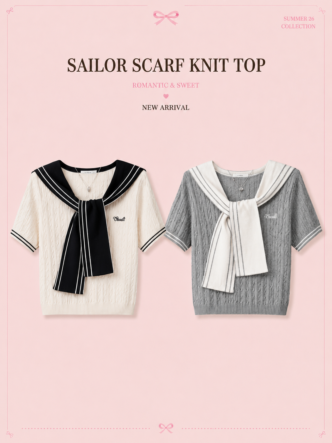 SAILOR SCARF KNIT TOP