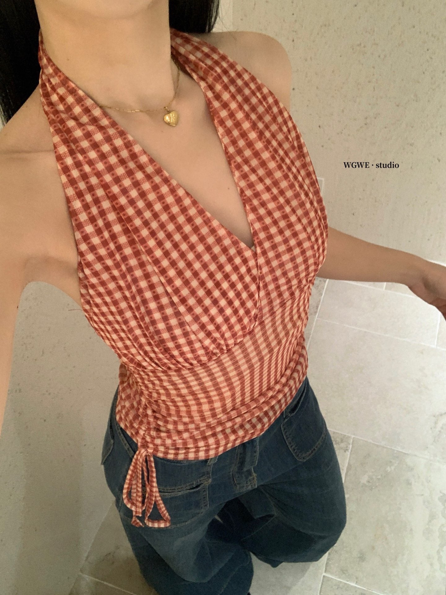 W8434 美式挂脖小背心