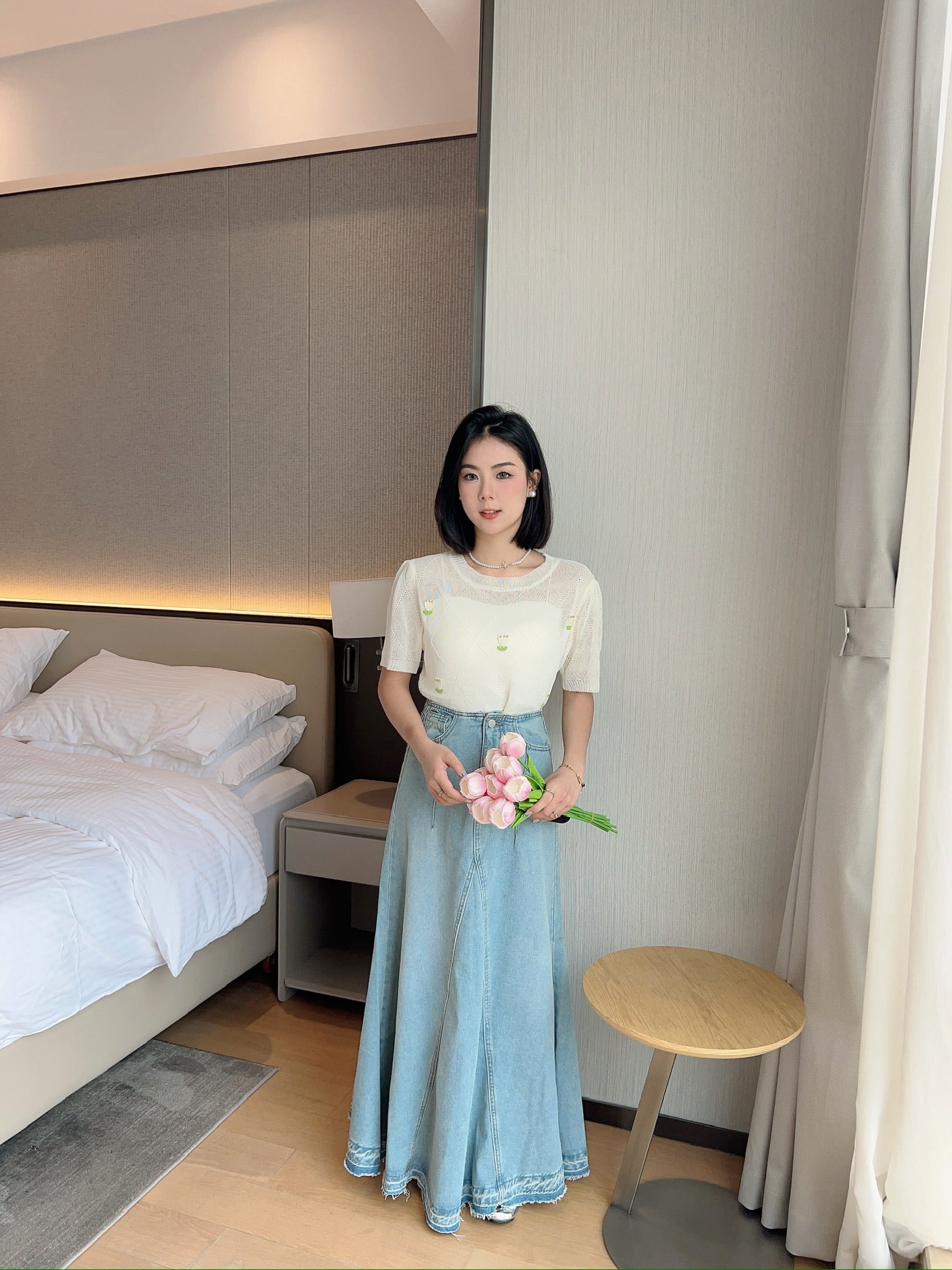 Korea Flowers KnitTop
