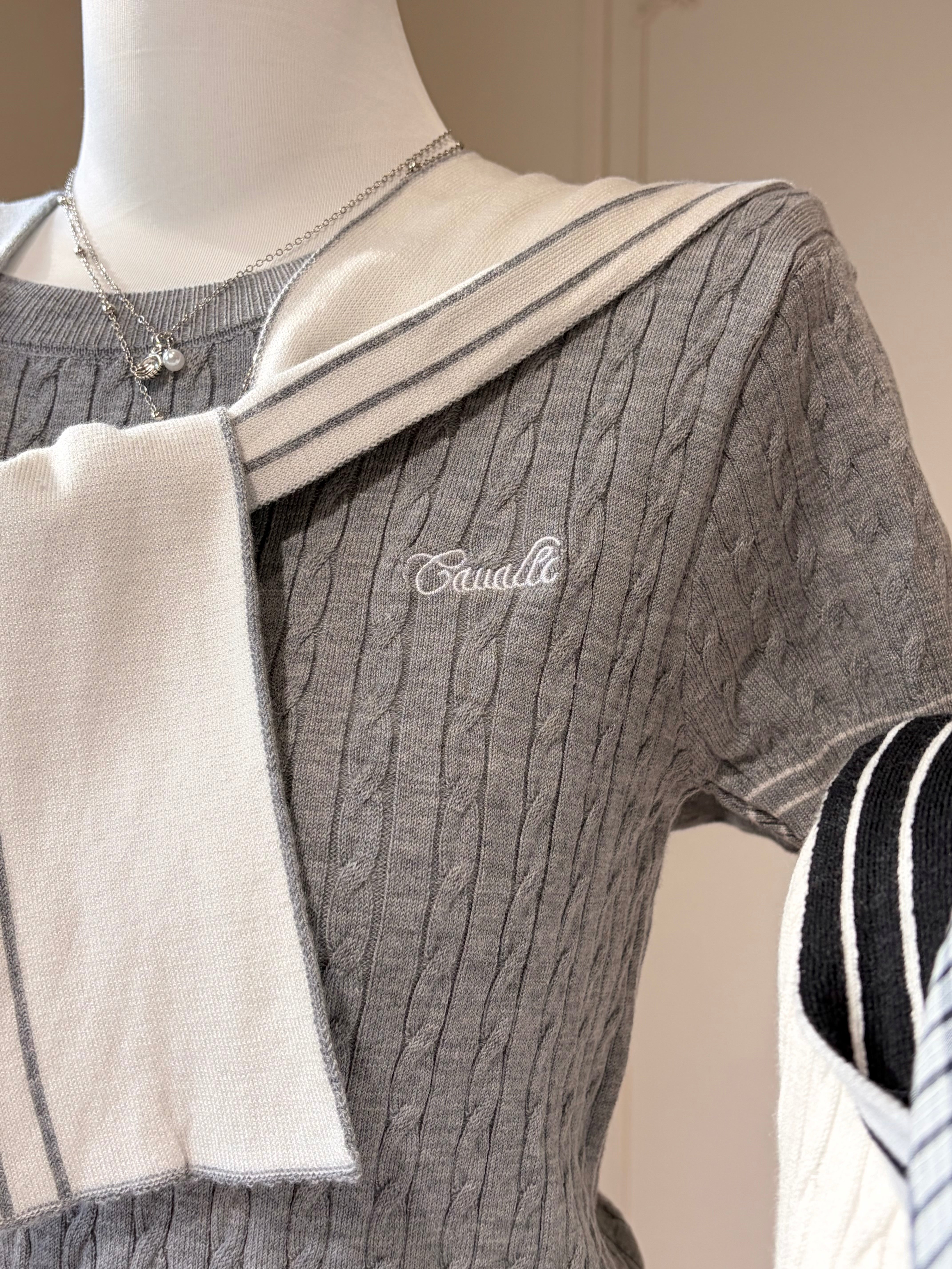 SAILOR SCARF KNIT TOP