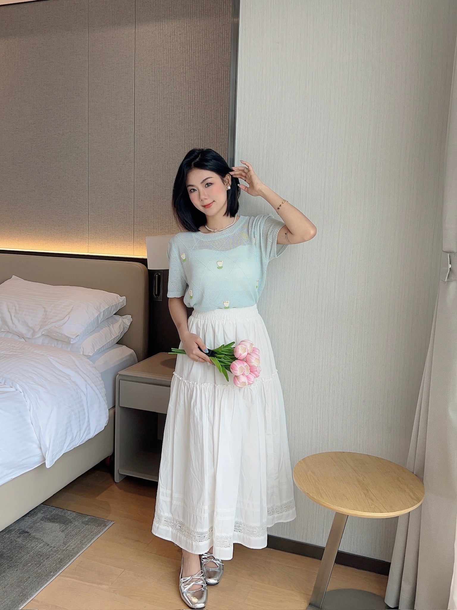 Korea Flowers KnitTop