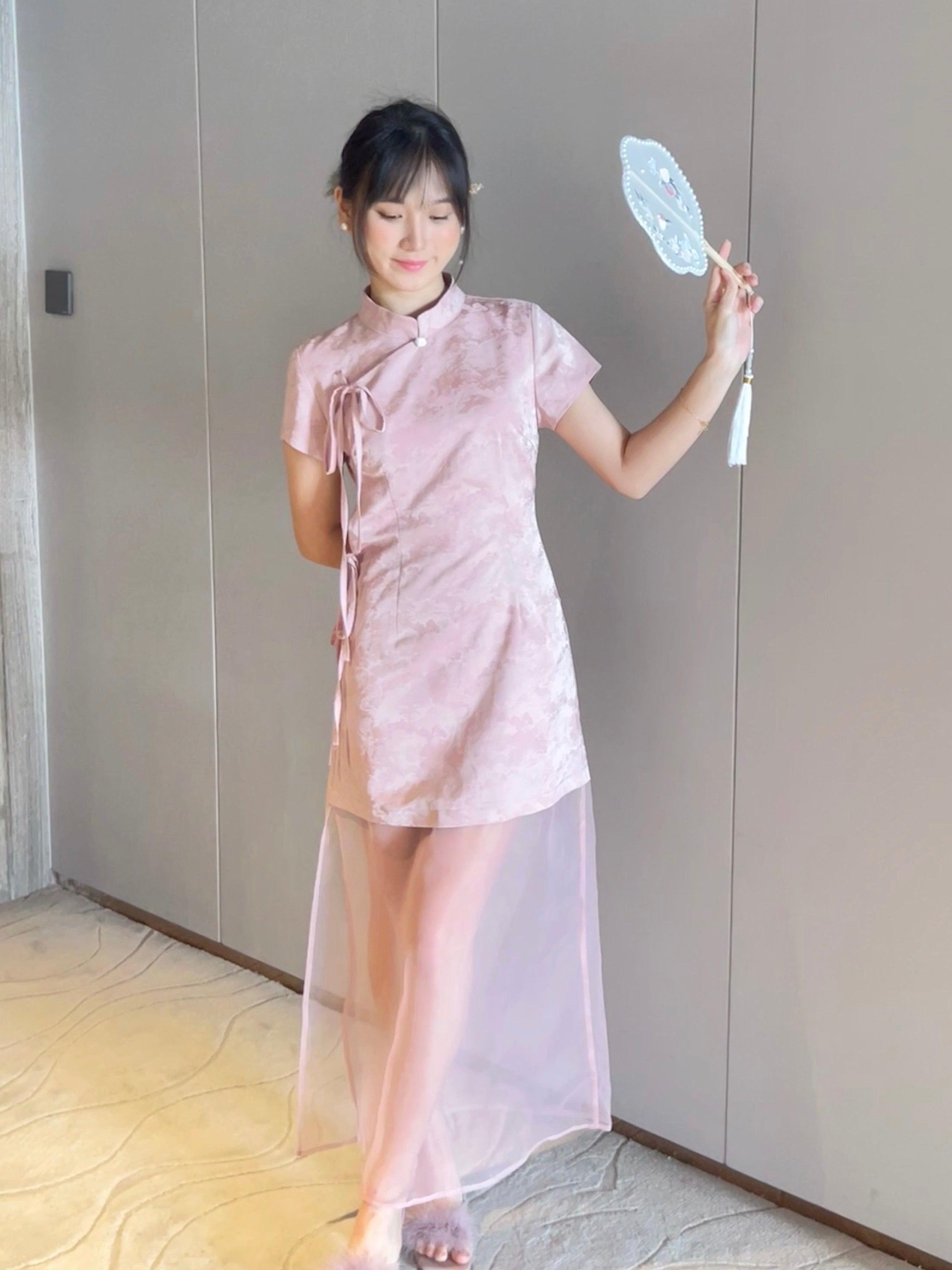 Moon Cheongsam 月🌙 (Blush Pink)