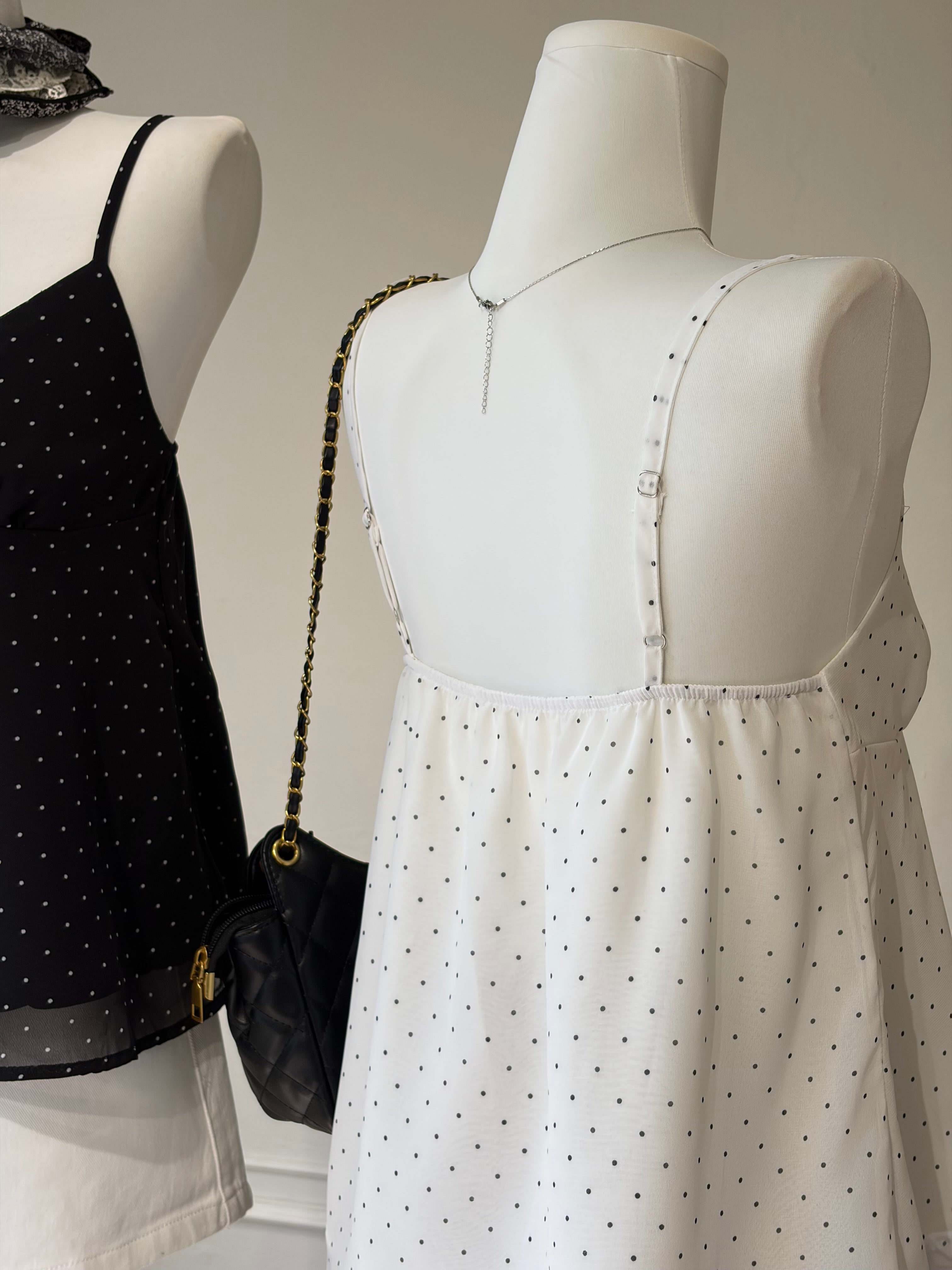 French Dot Ribbon Camisole