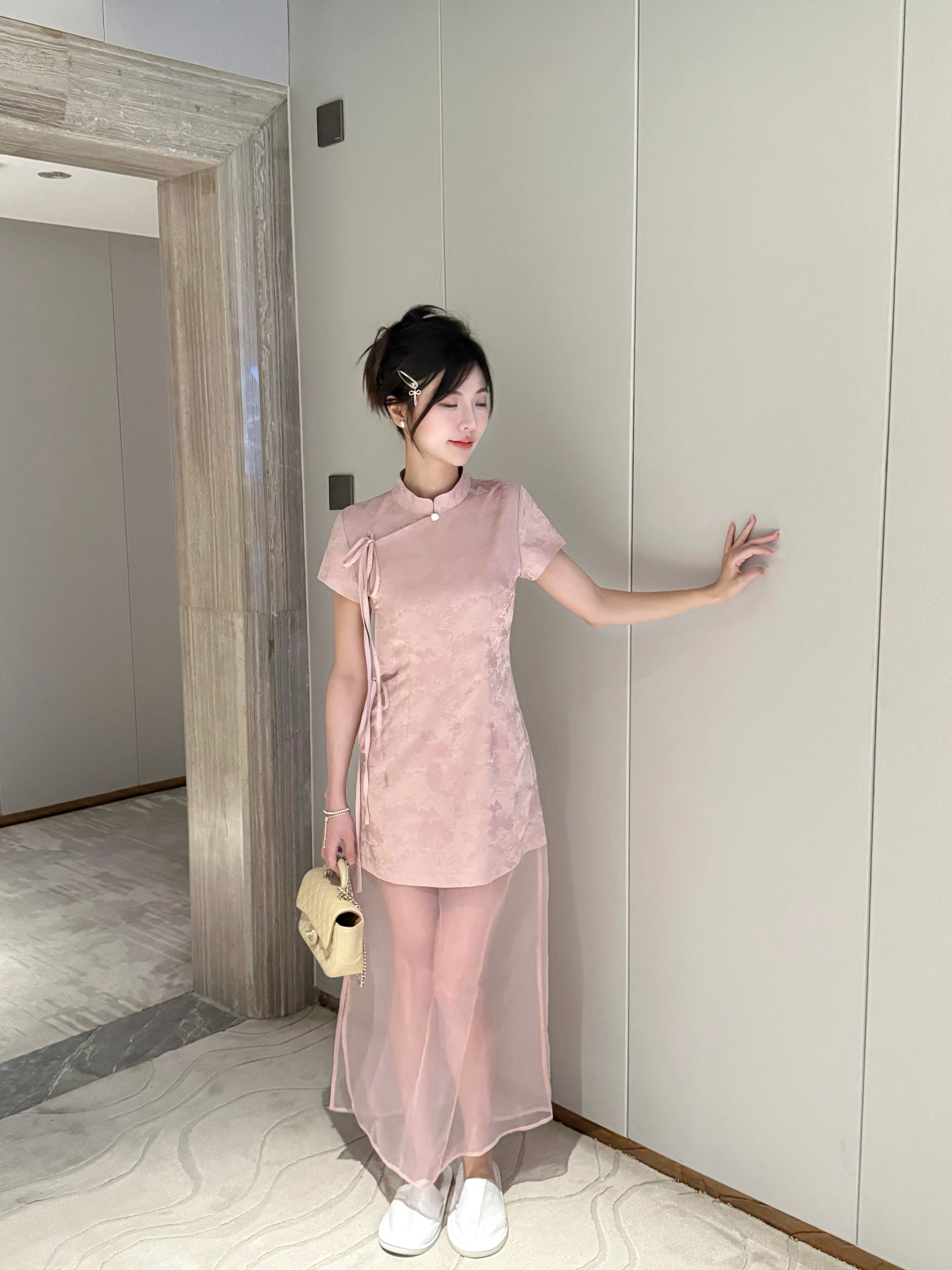 Moon Cheongsam 月🌙 (Blush Pink)
