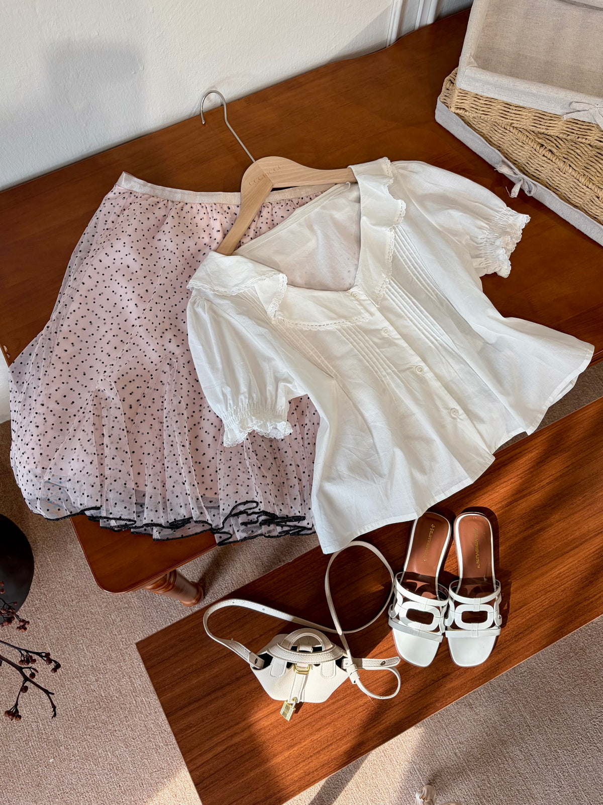 Elise Ruffle Collar Blouse