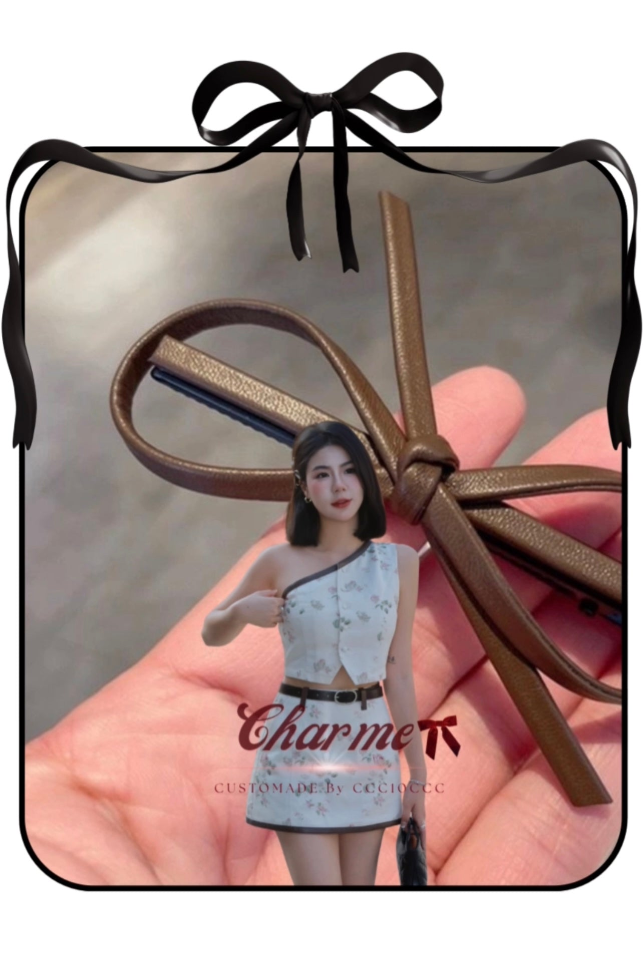 Bow in leather HairClip