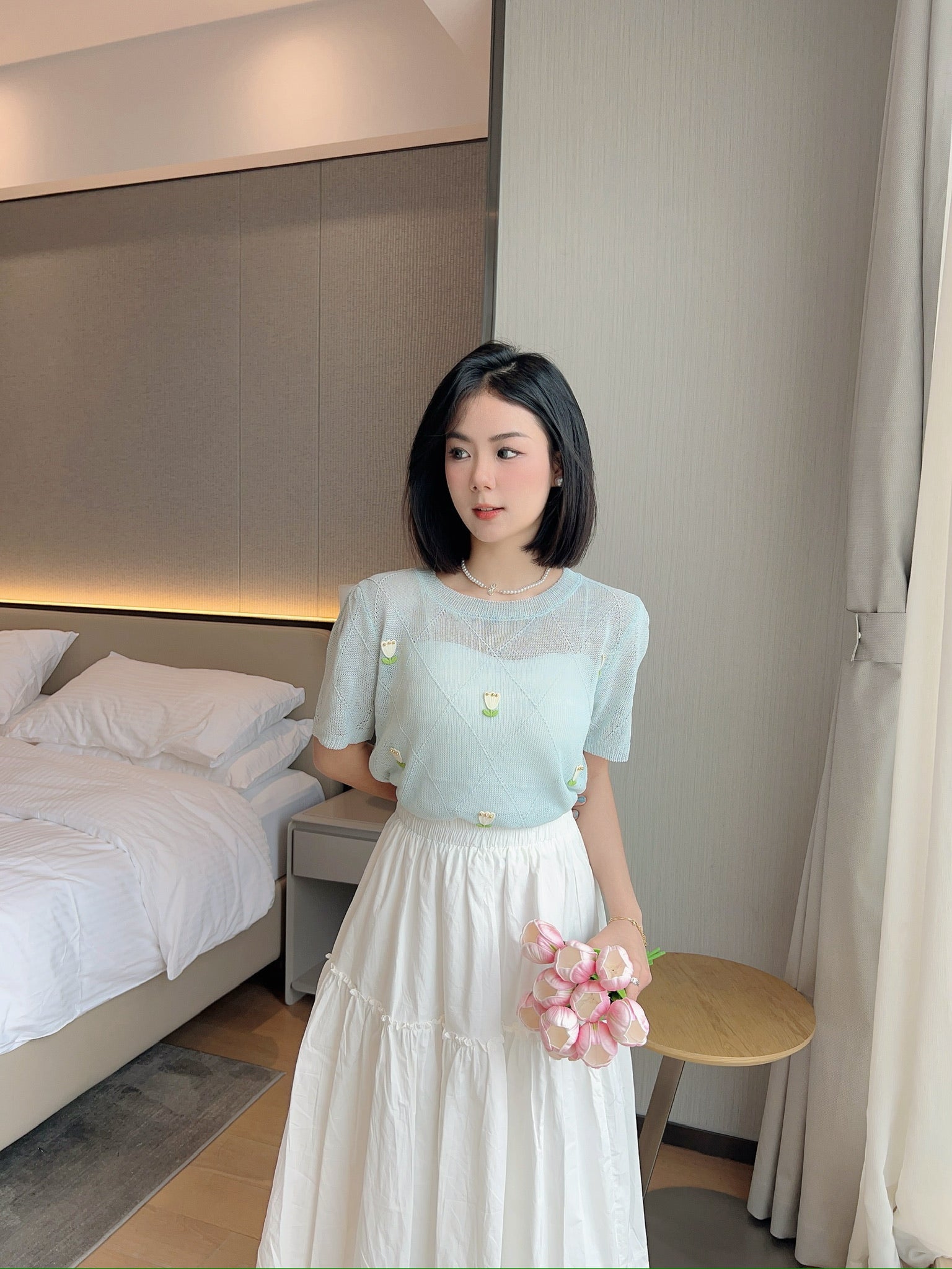 Korea Flowers KnitTop