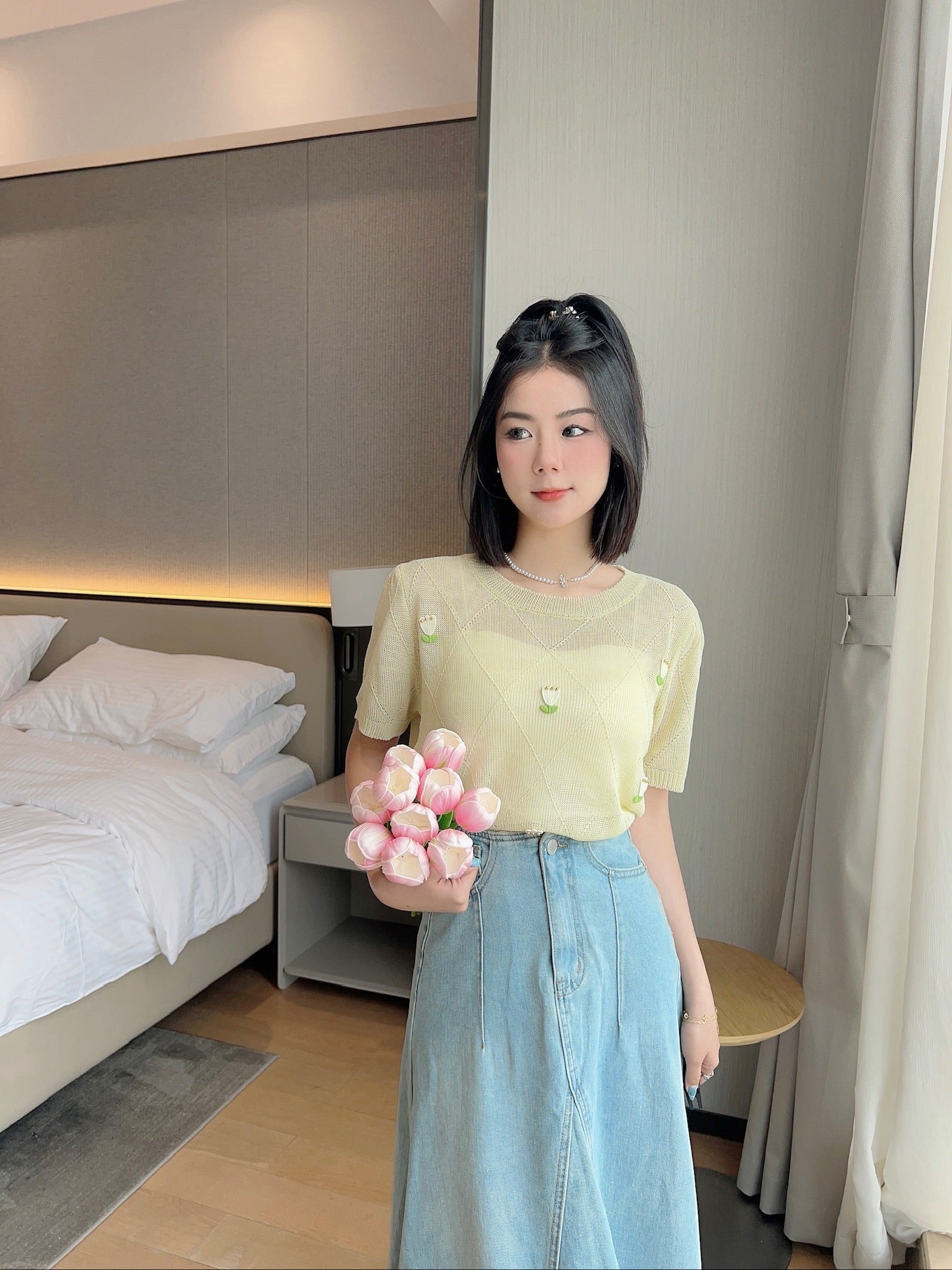 Korea Flowers KnitTop