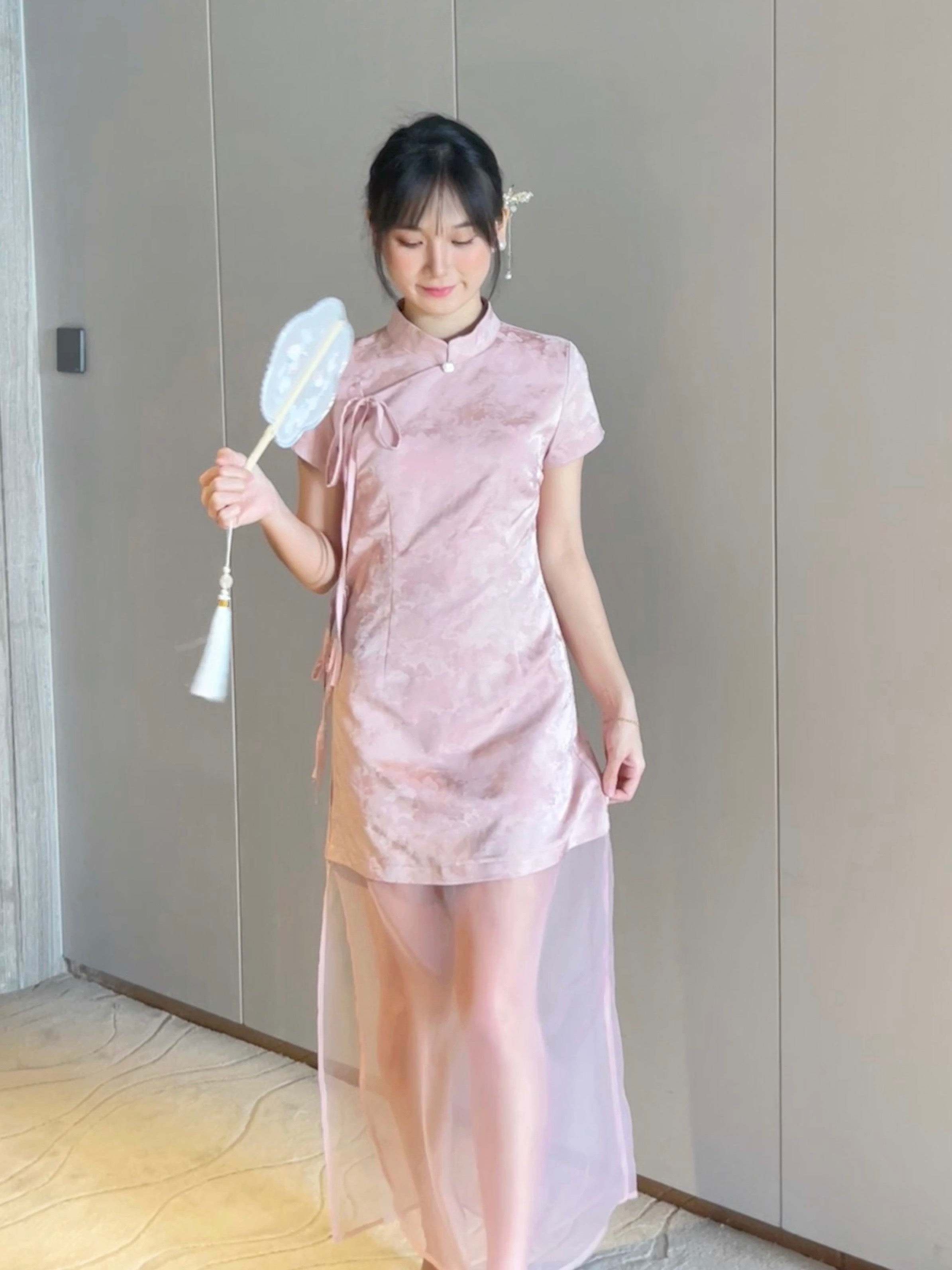Moon Cheongsam 月🌙 (Blush Pink)