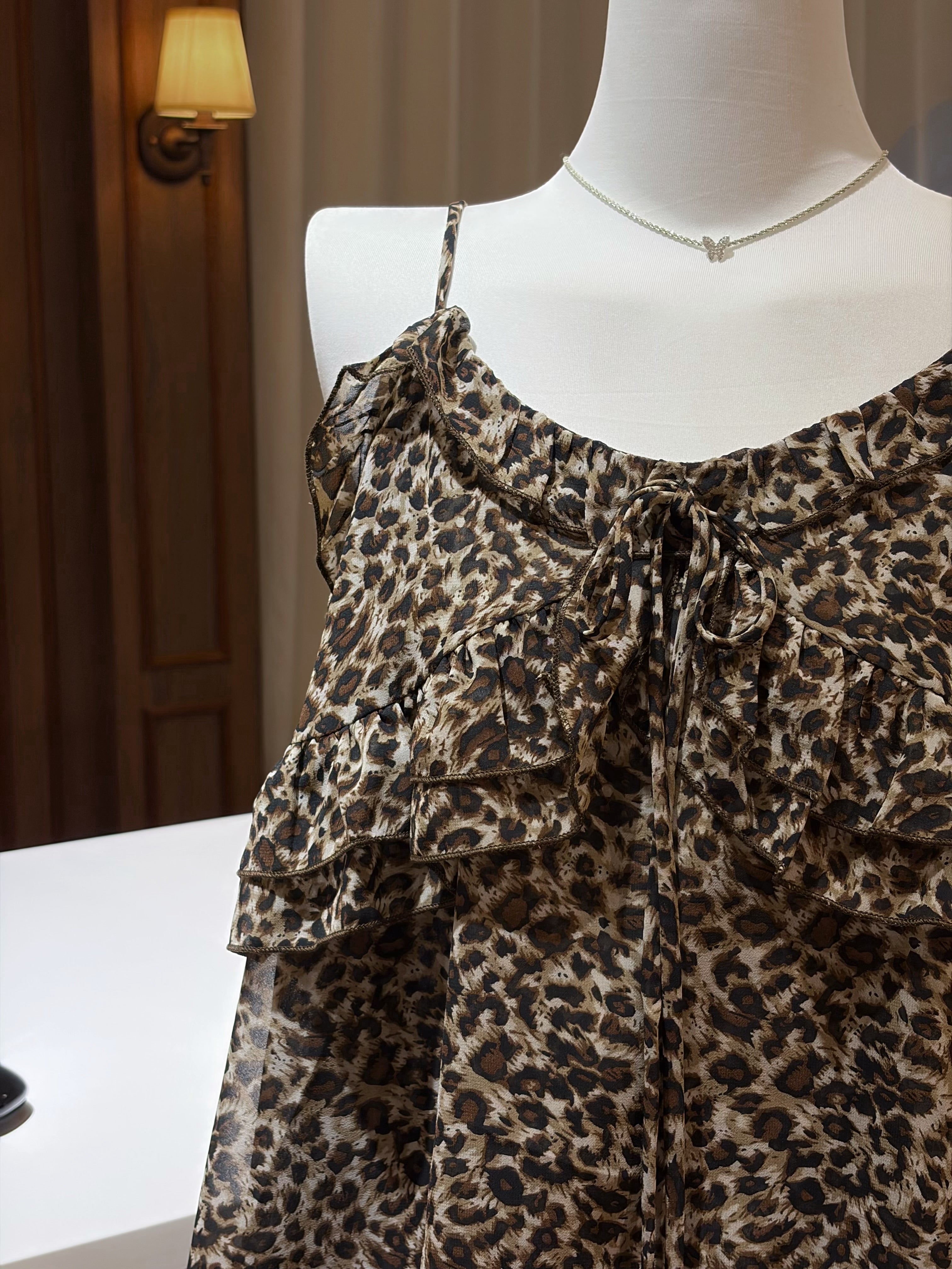 Leopard Ruffle Cami Top