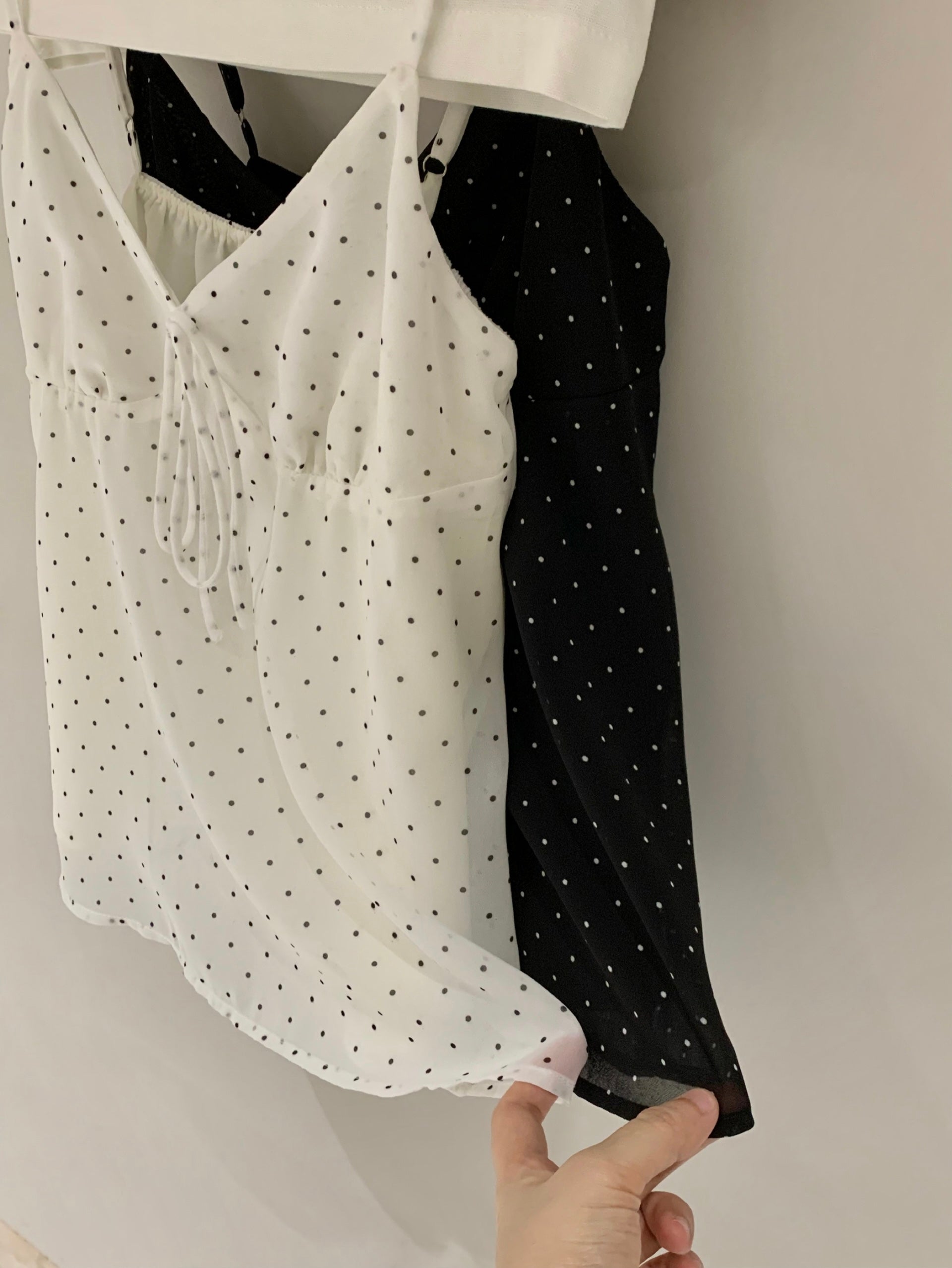 French Dot Ribbon Camisole