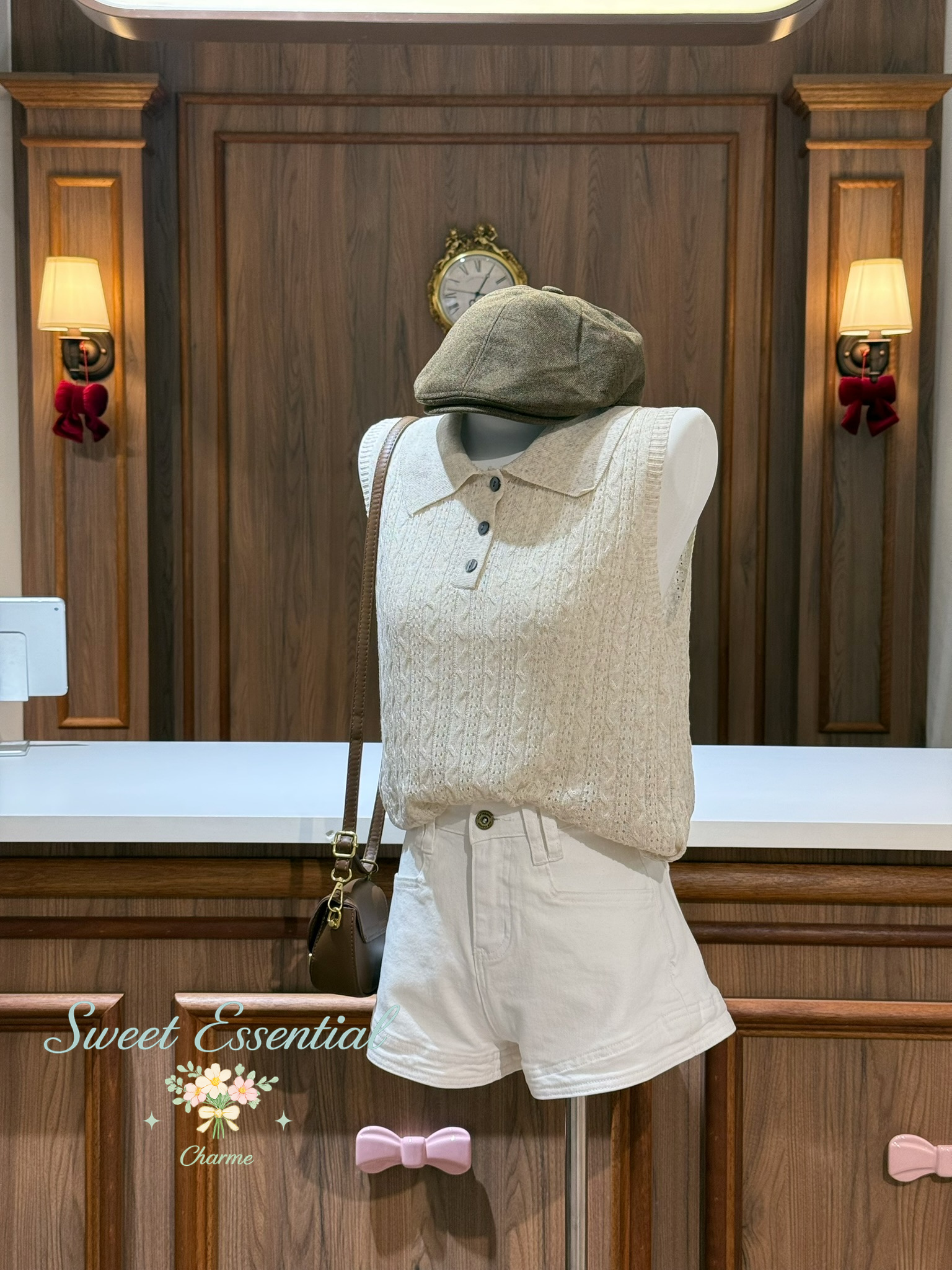 sleeveless collar knit top casual women
