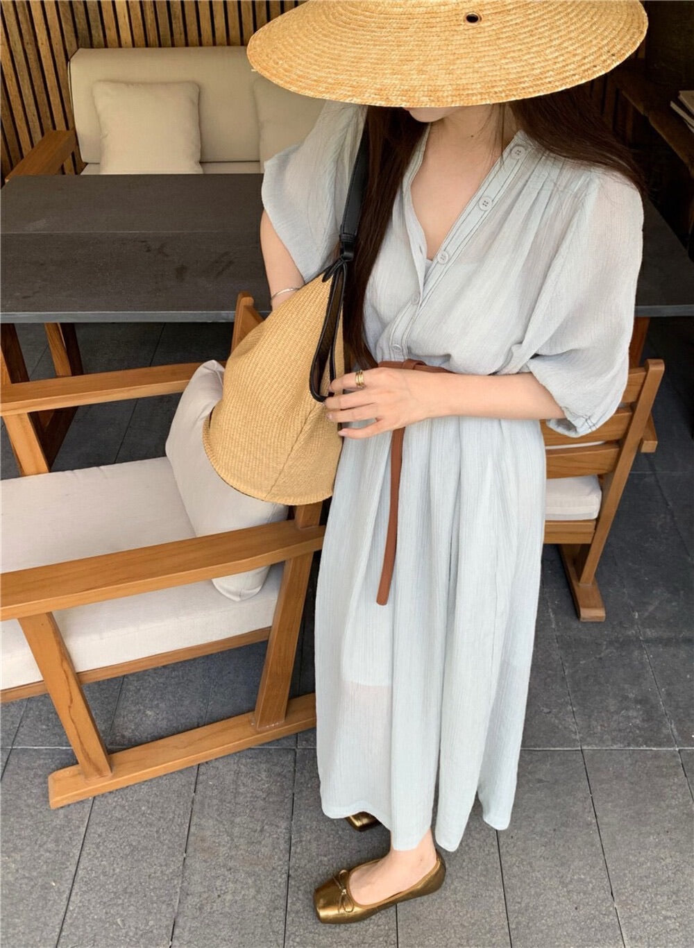 度假风气质款 Bella Dress (free belt)