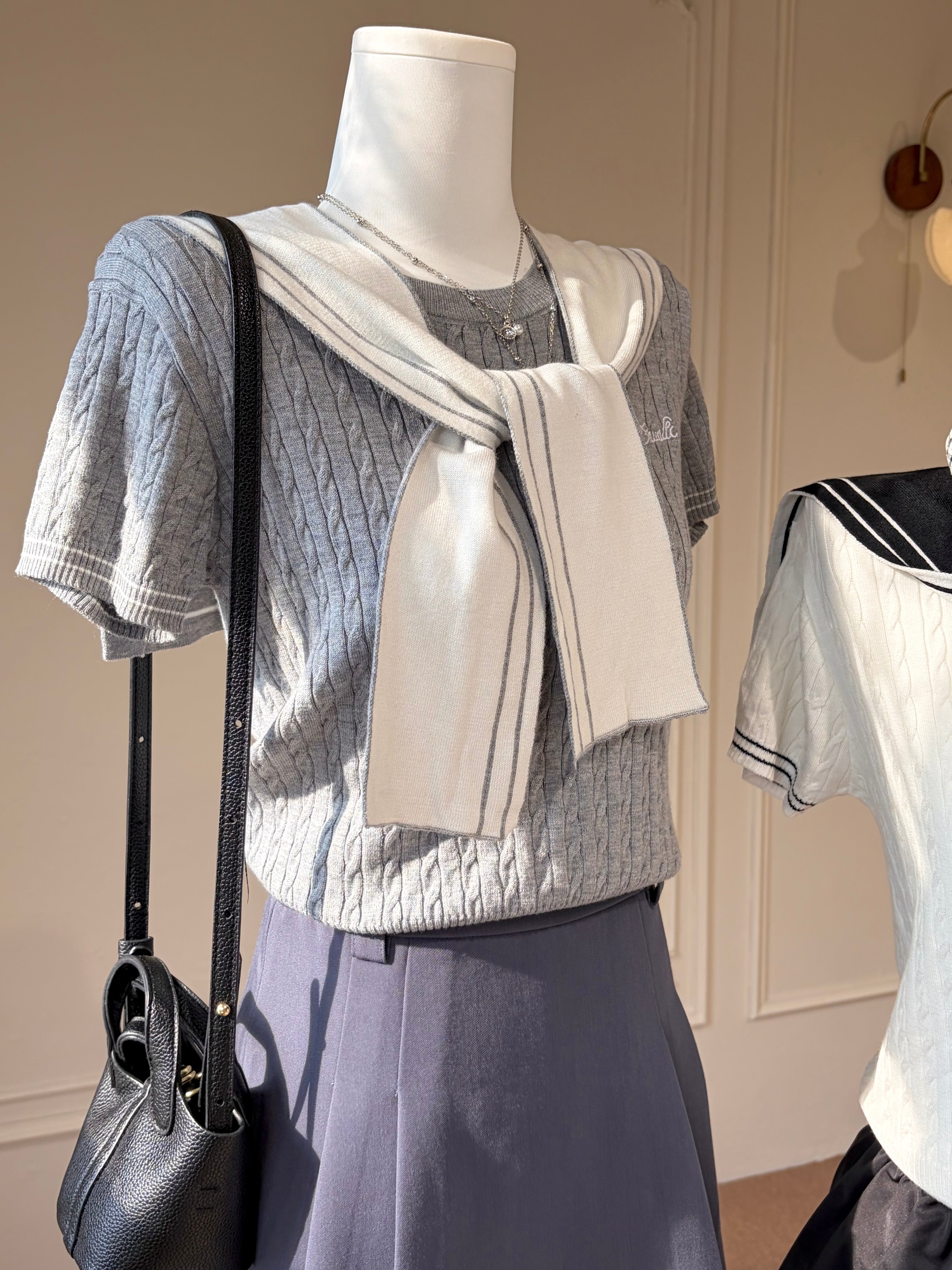 SAILOR SCARF KNIT TOP