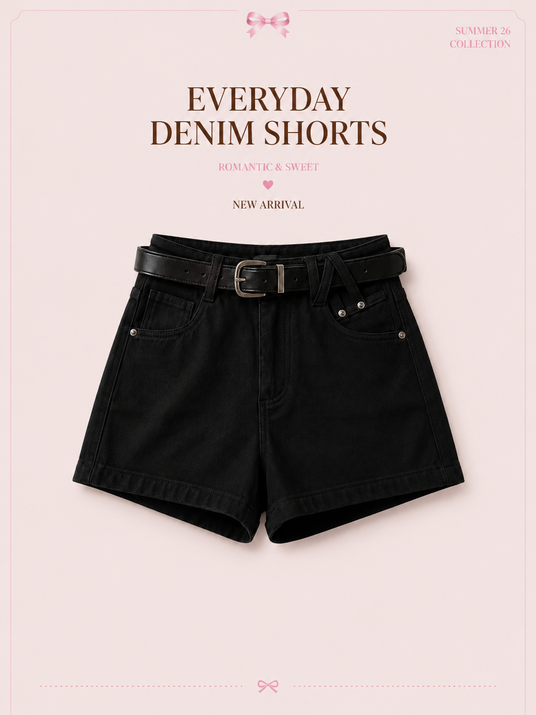 Everyday Denim Shorts (Black)