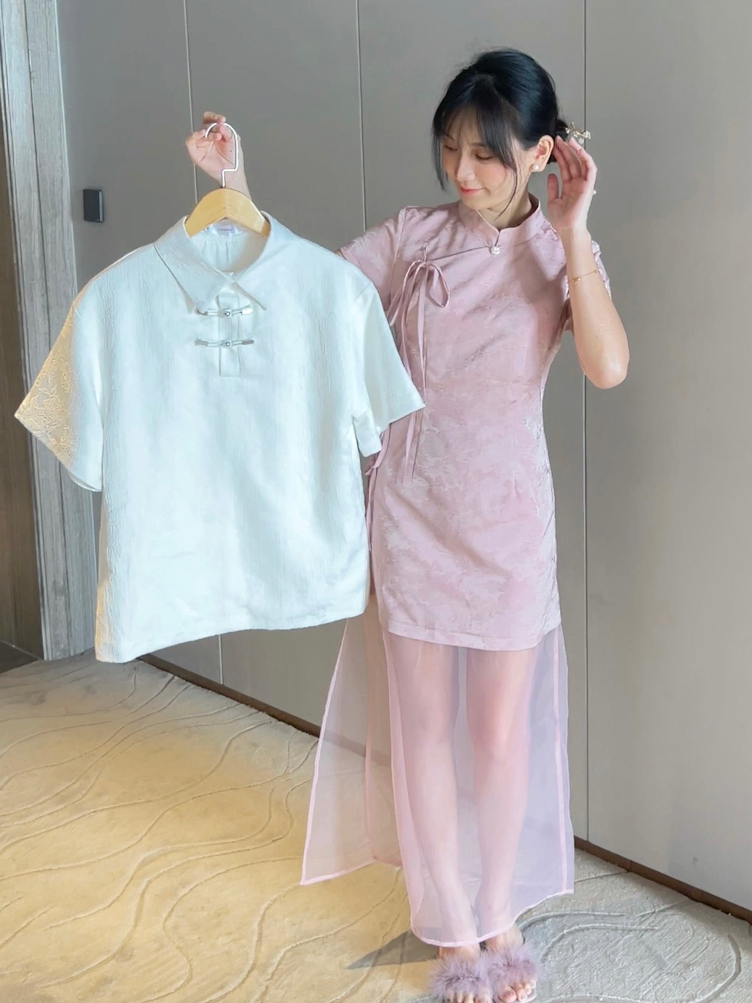 Moon Cheongsam 月🌙 (Blush Pink)