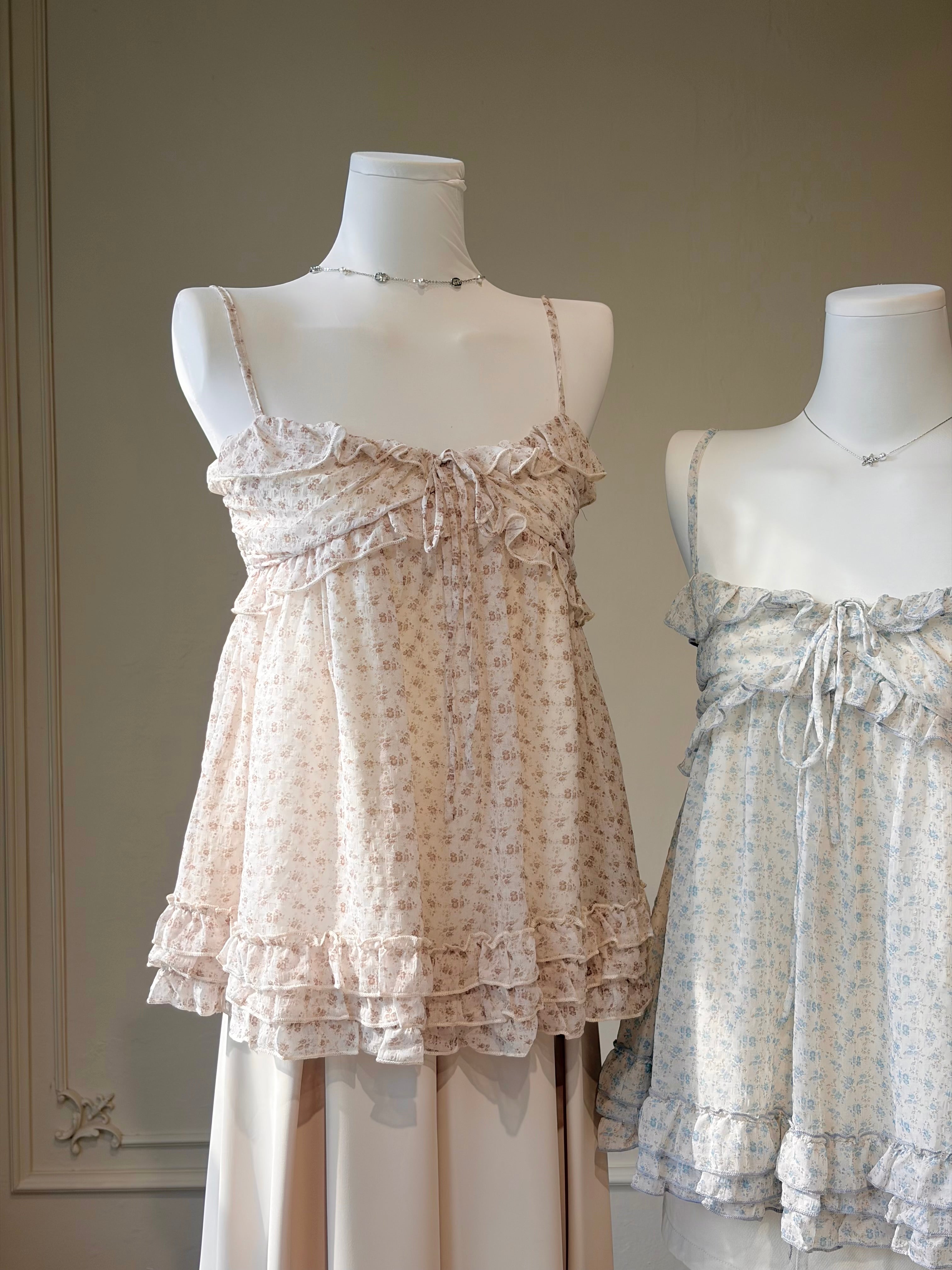 FLORAL RUFFLE CAMI TOP