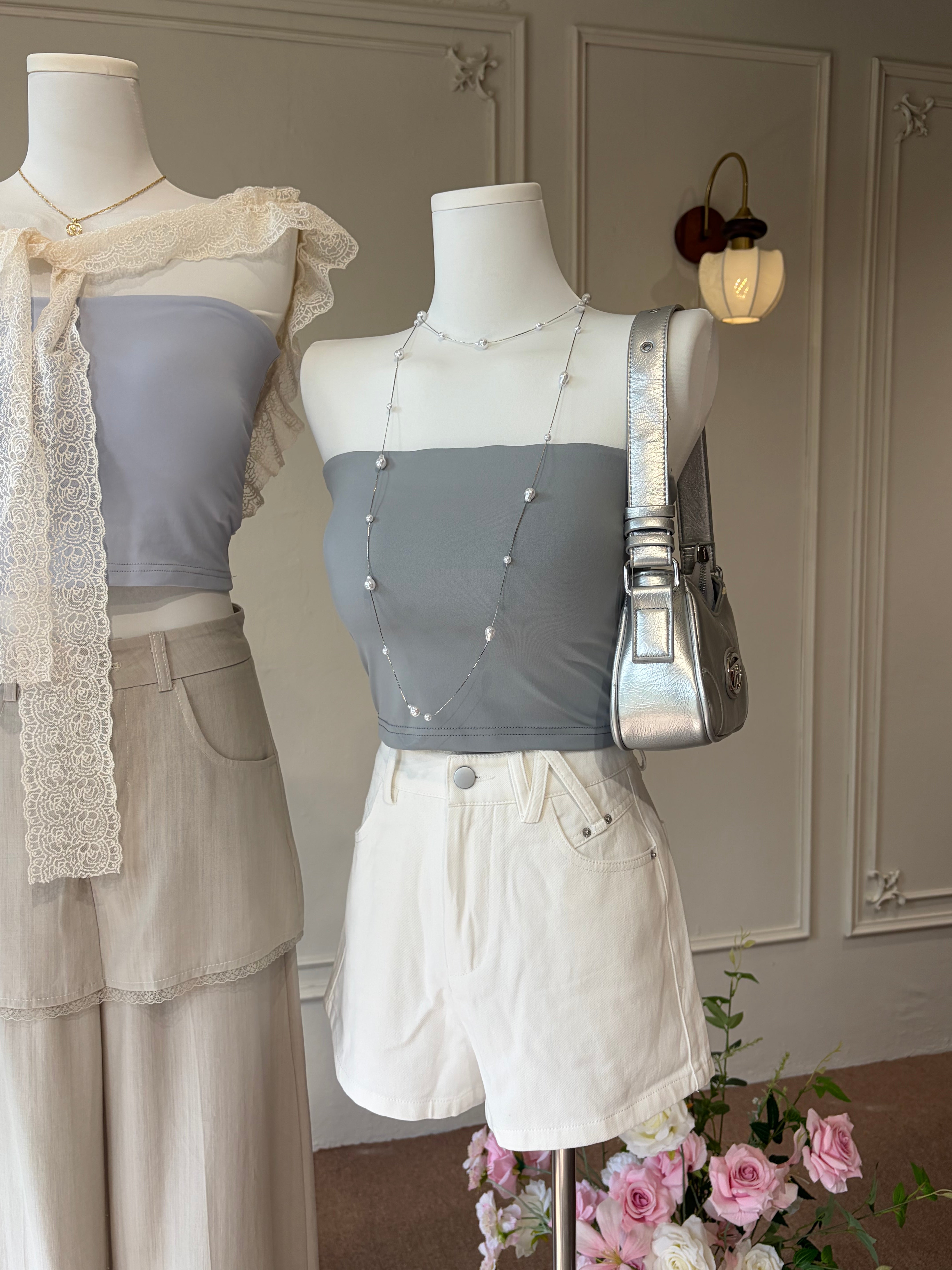 Everyday Denim Shorts (White)