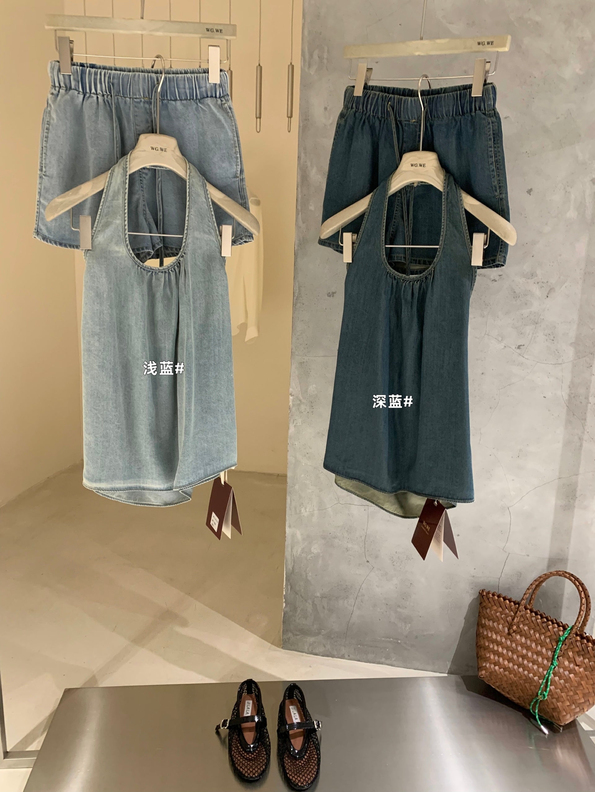 W8318 牛仔两件套 套装