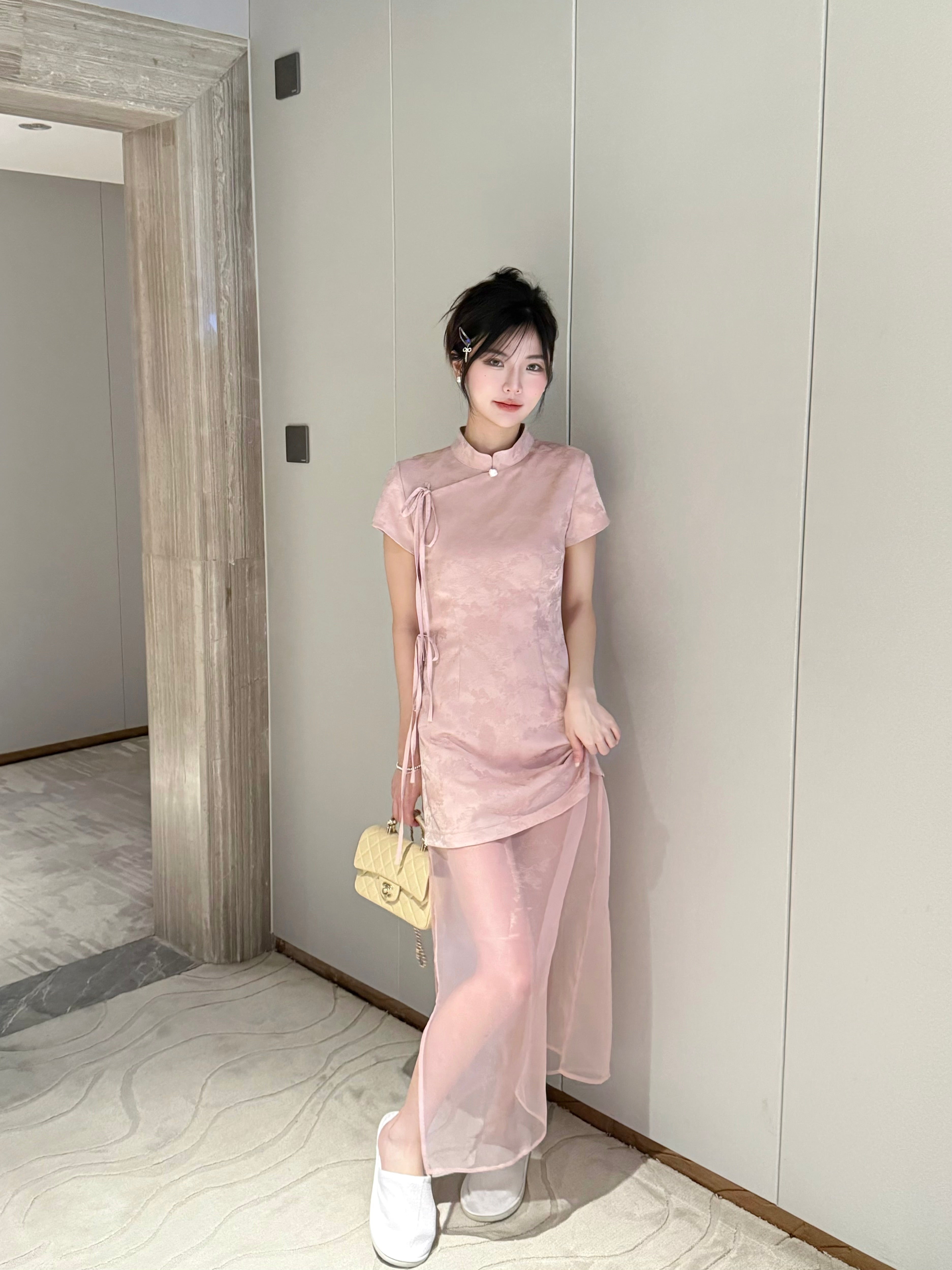 Moon Cheongsam 月🌙 (Blush Pink)