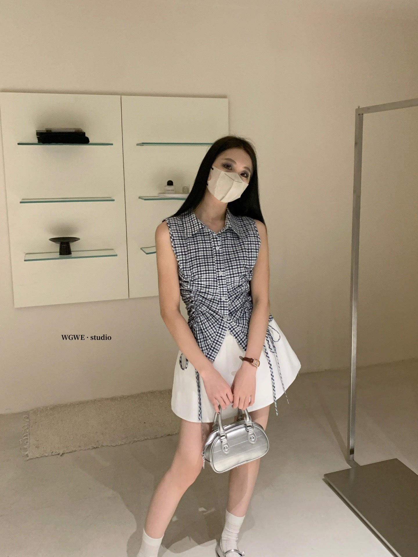 W8856 学院风翻领上衣