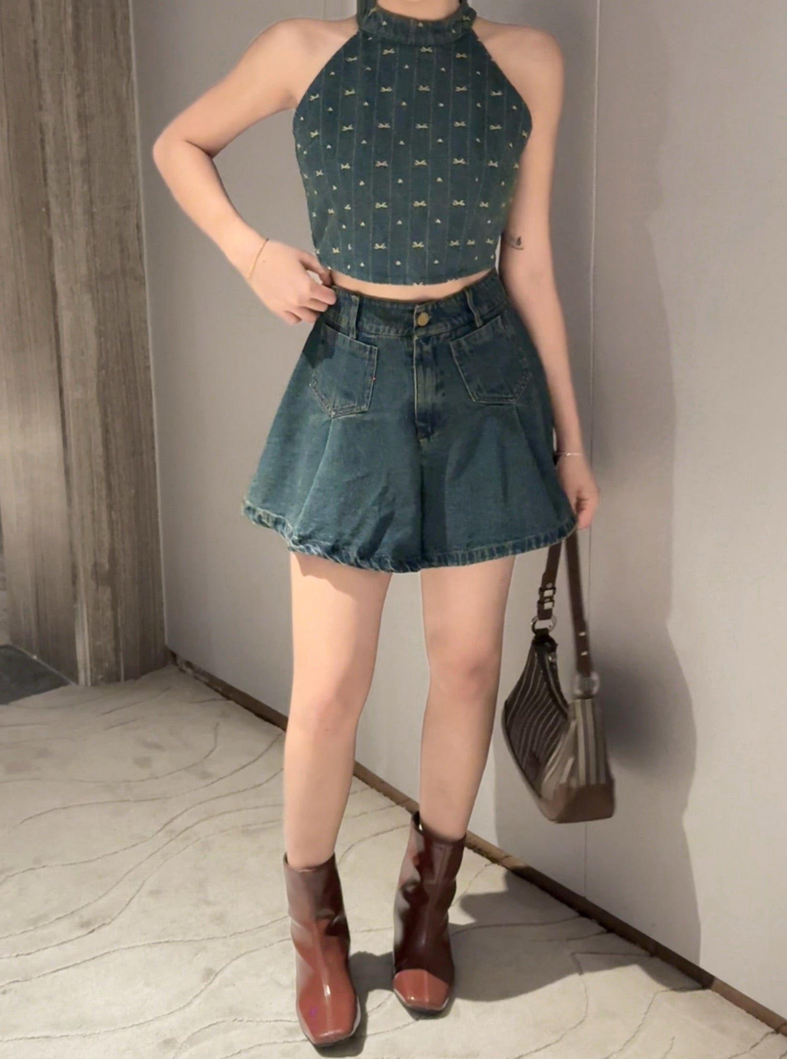 𝘾𝙃𝘼𝙍𝙈𝙀 Scarlet Skort(Blue)