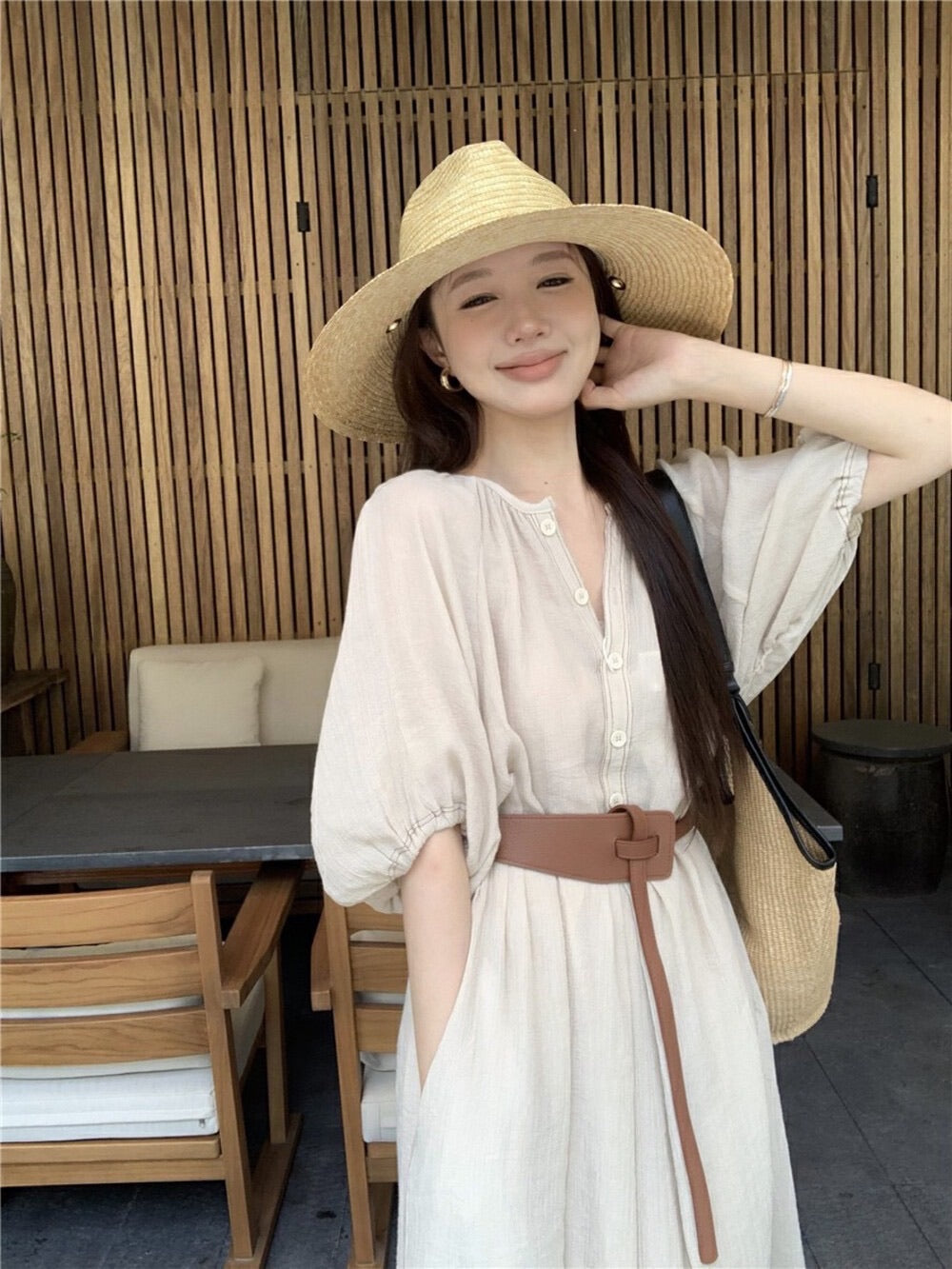 度假风气质款 Bella Dress (free belt)