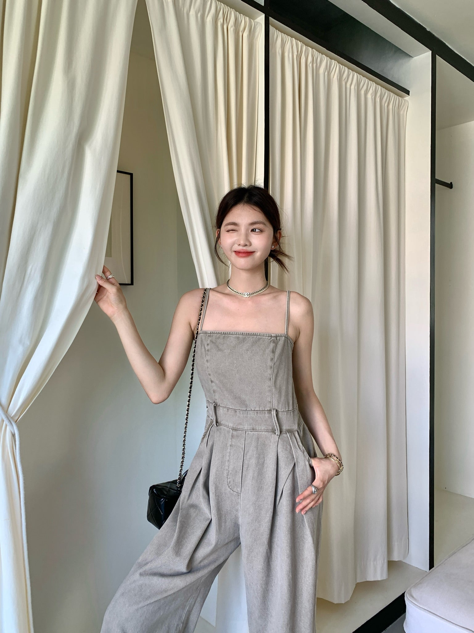 𝘾𝙃𝘼𝙍𝙈𝙀 Seneca Jumpsuit(Grey)