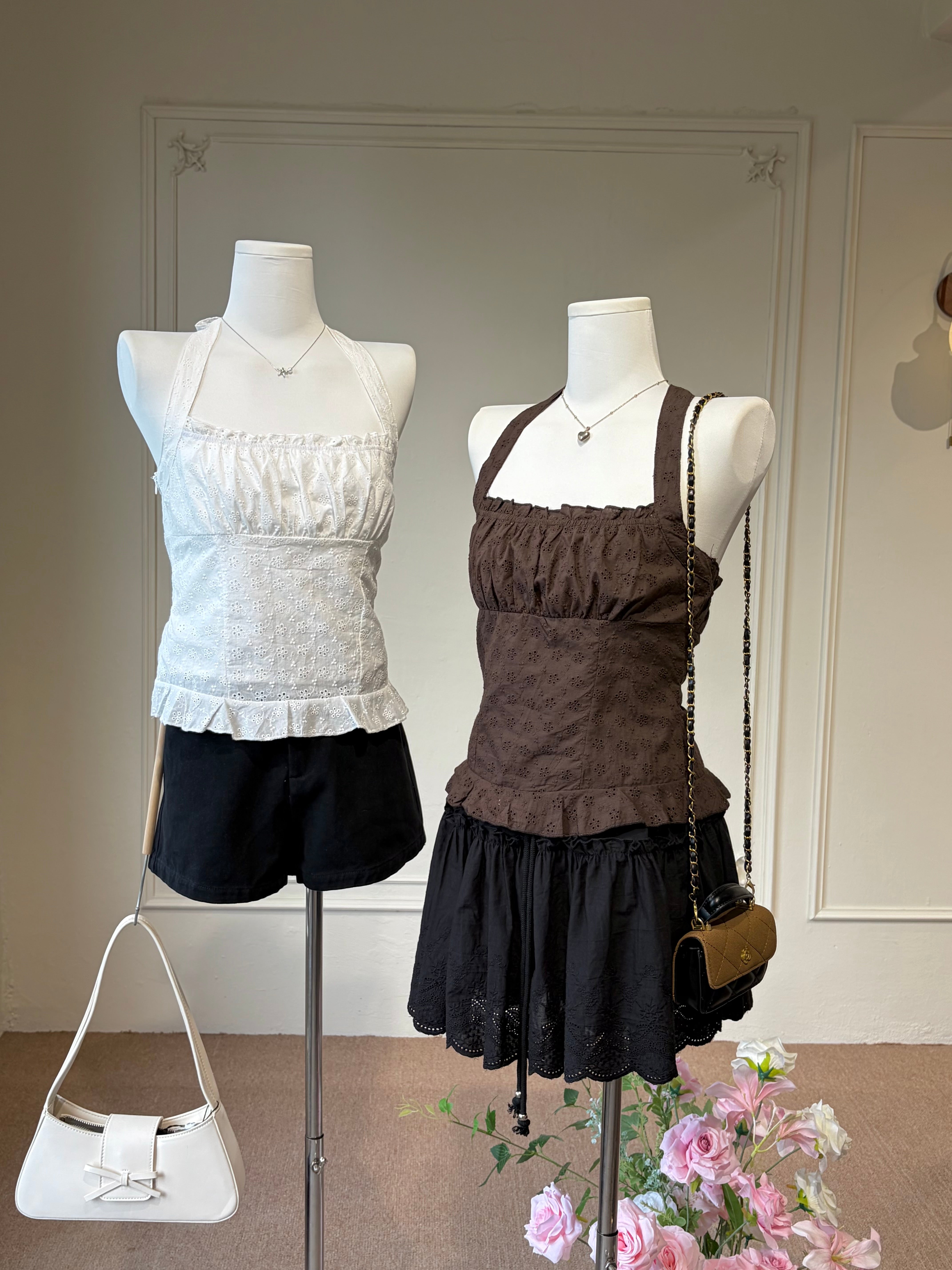 LACE HALTER TOP