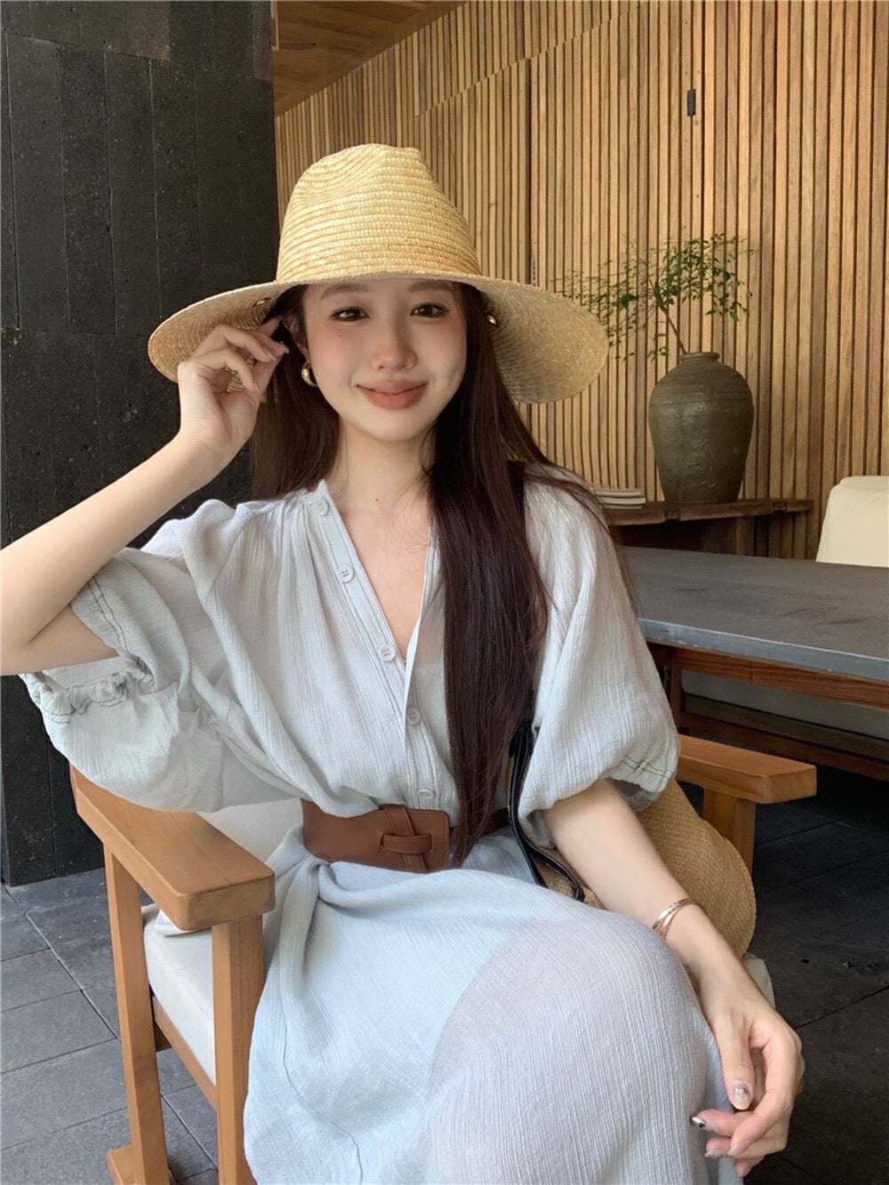度假风气质款 Bella Dress (free belt)