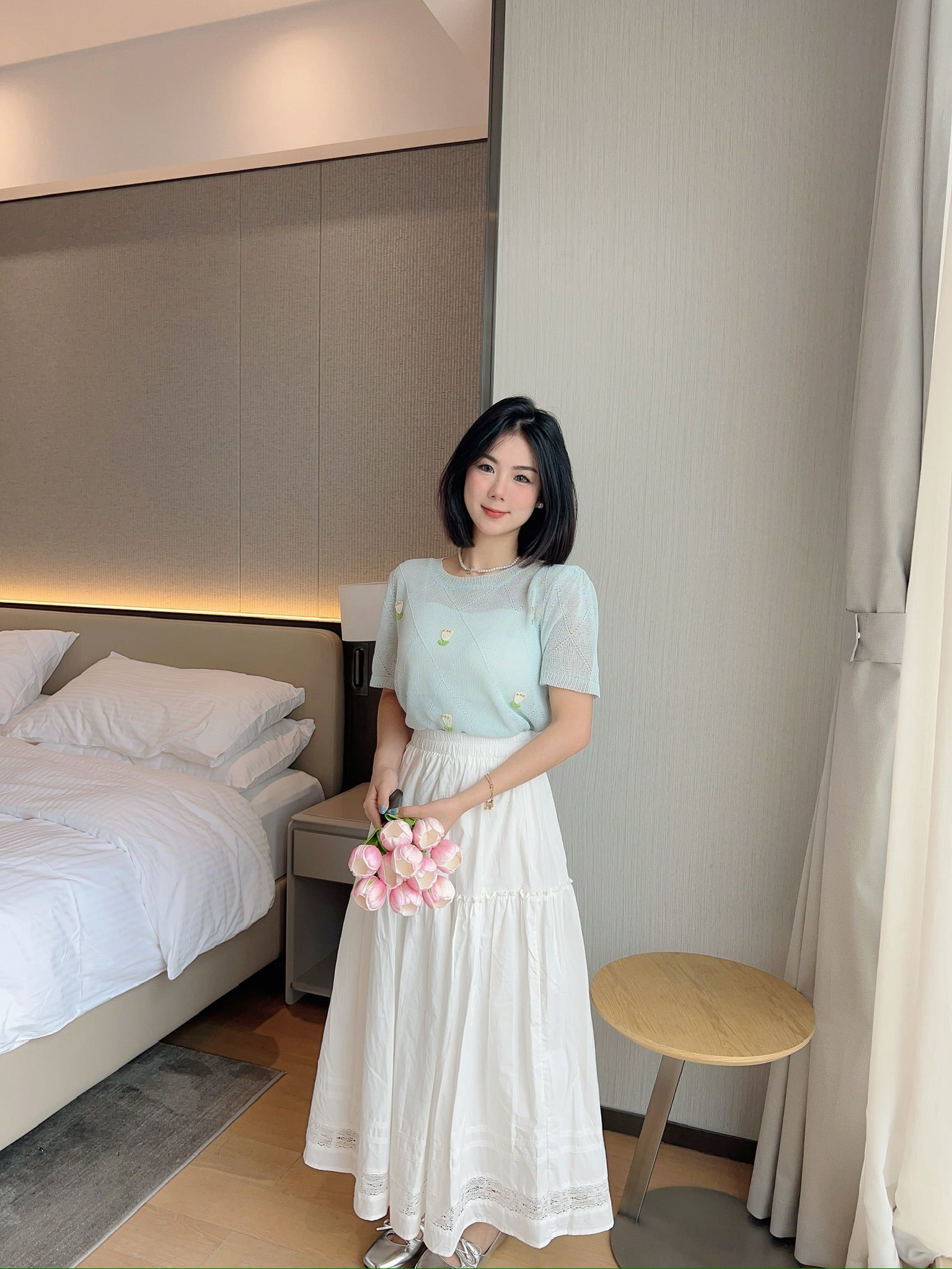 Korea Flowers KnitTop