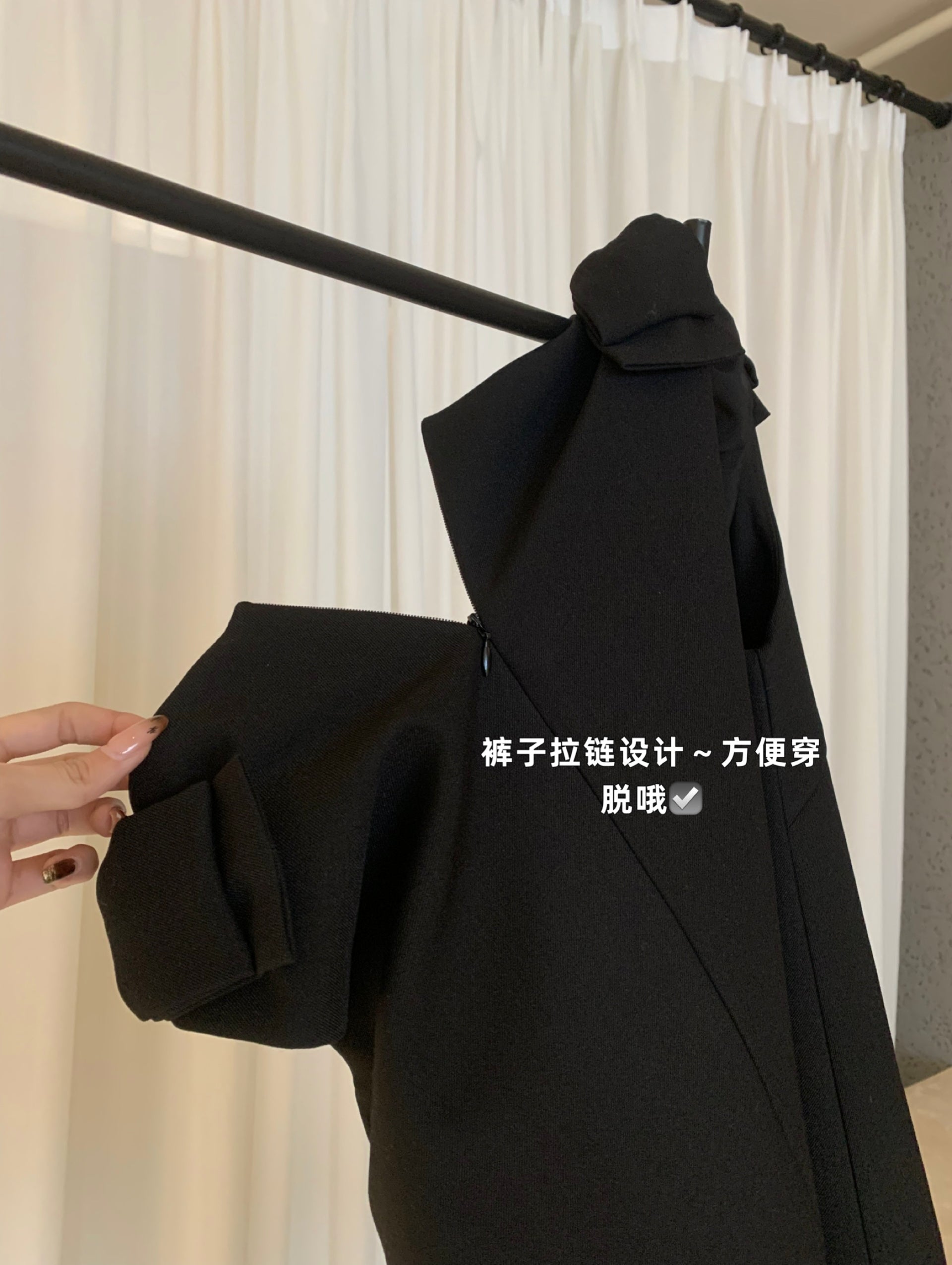 W8742 蝴蝶结奥黛丽法式连身裙