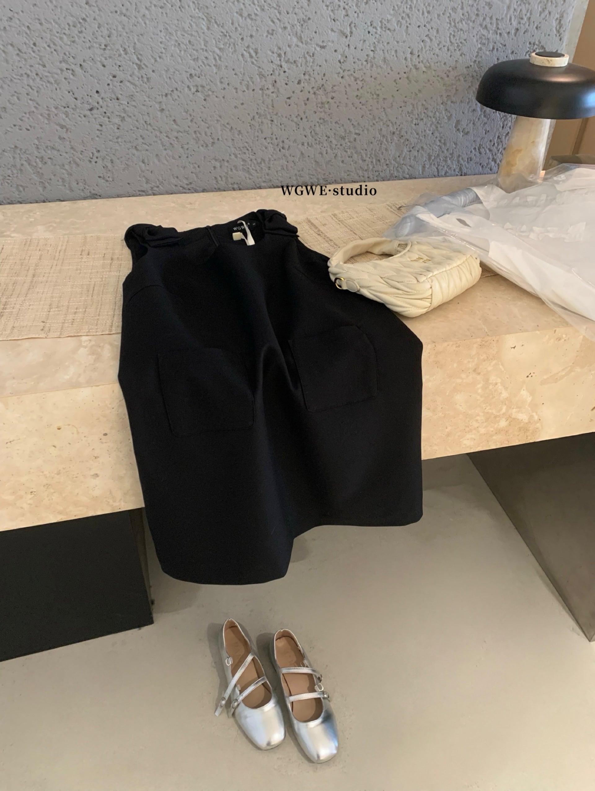 W8742 蝴蝶结奥黛丽法式连身裙
