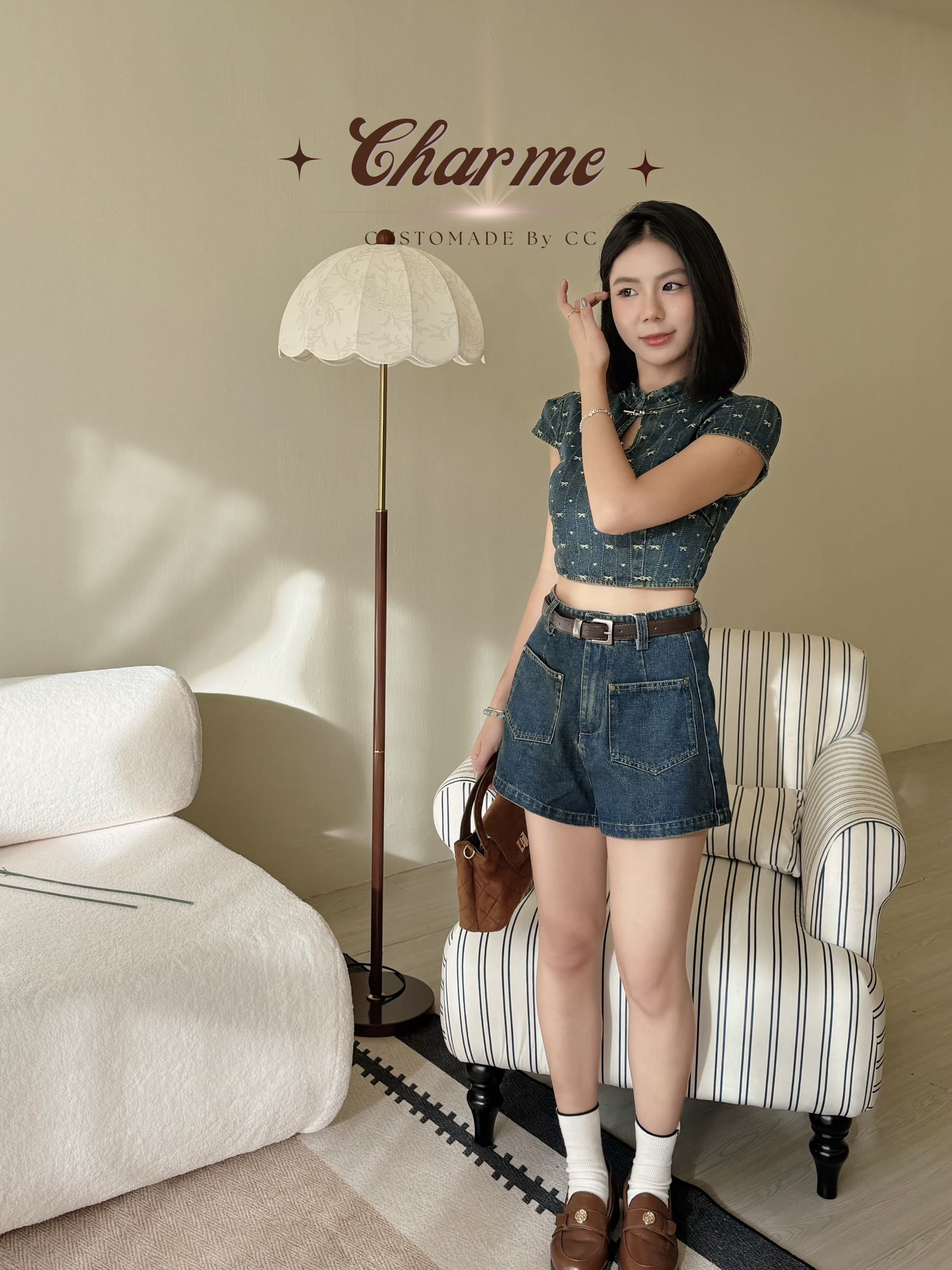 Muse Pocket Denim Shorts (with belt)