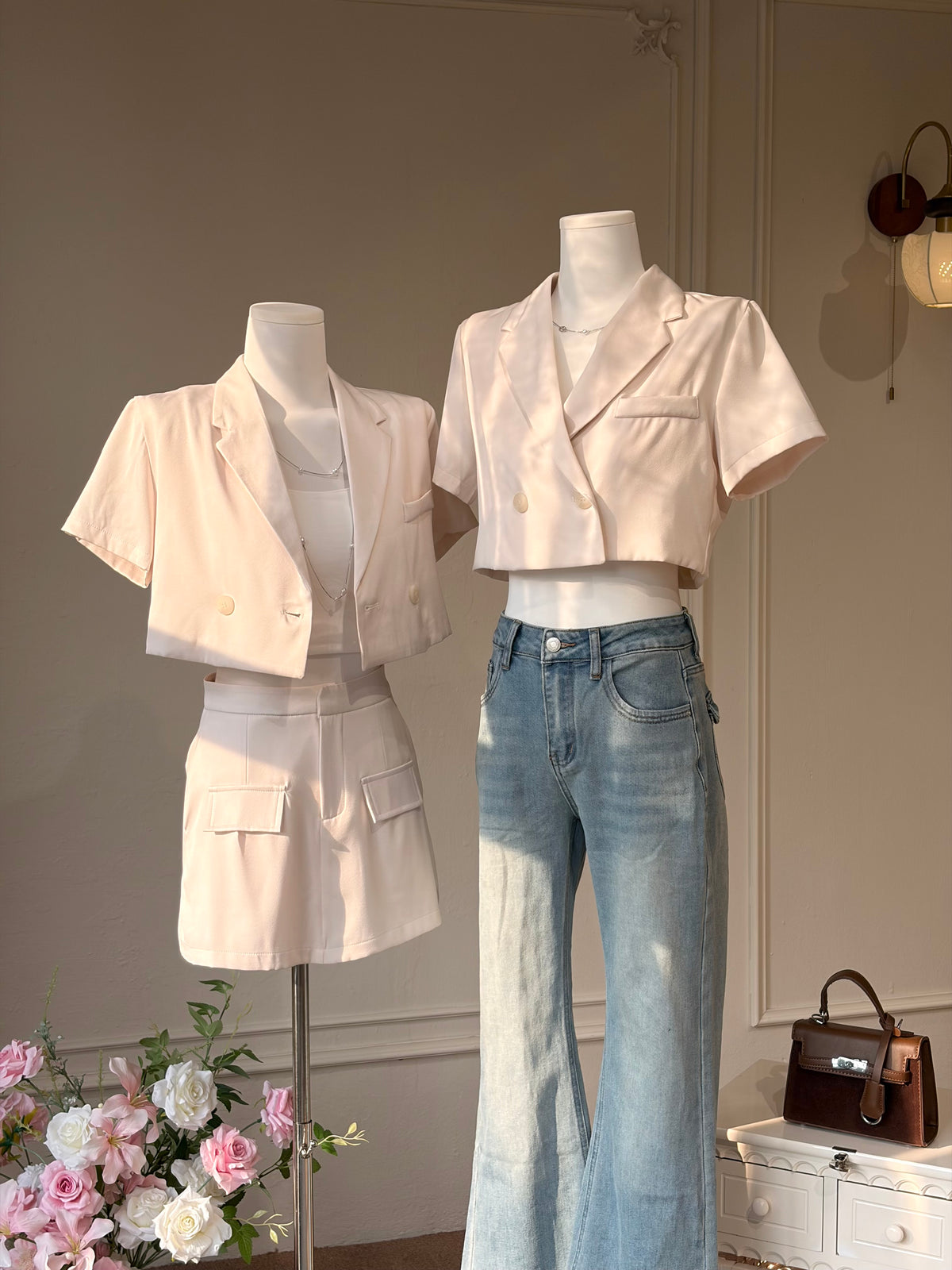 𝘾𝙃𝘼𝙍𝙈𝙀 Sydney Top / Skort(Beige)