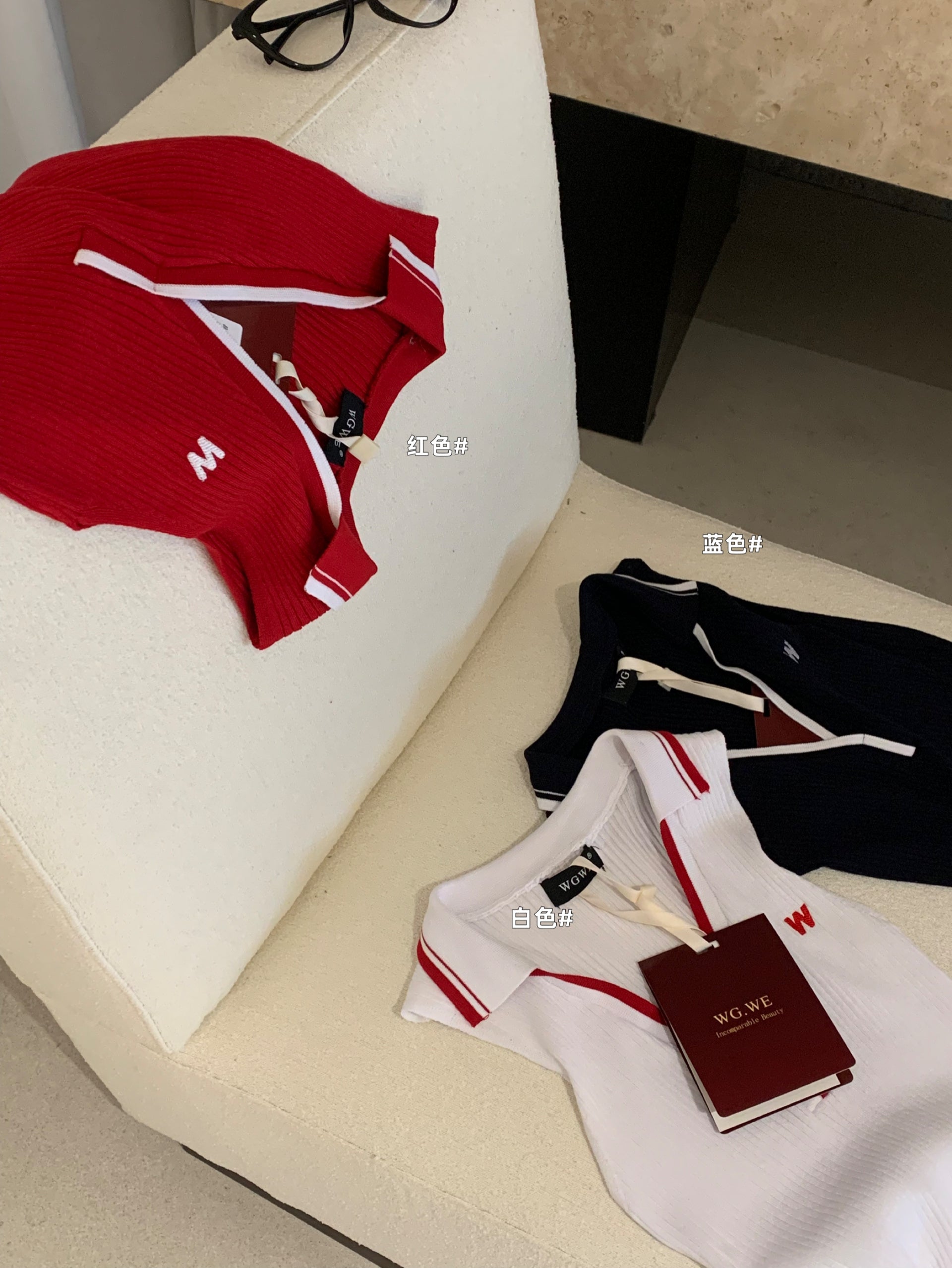 W8599 美式撞色Polo上衣