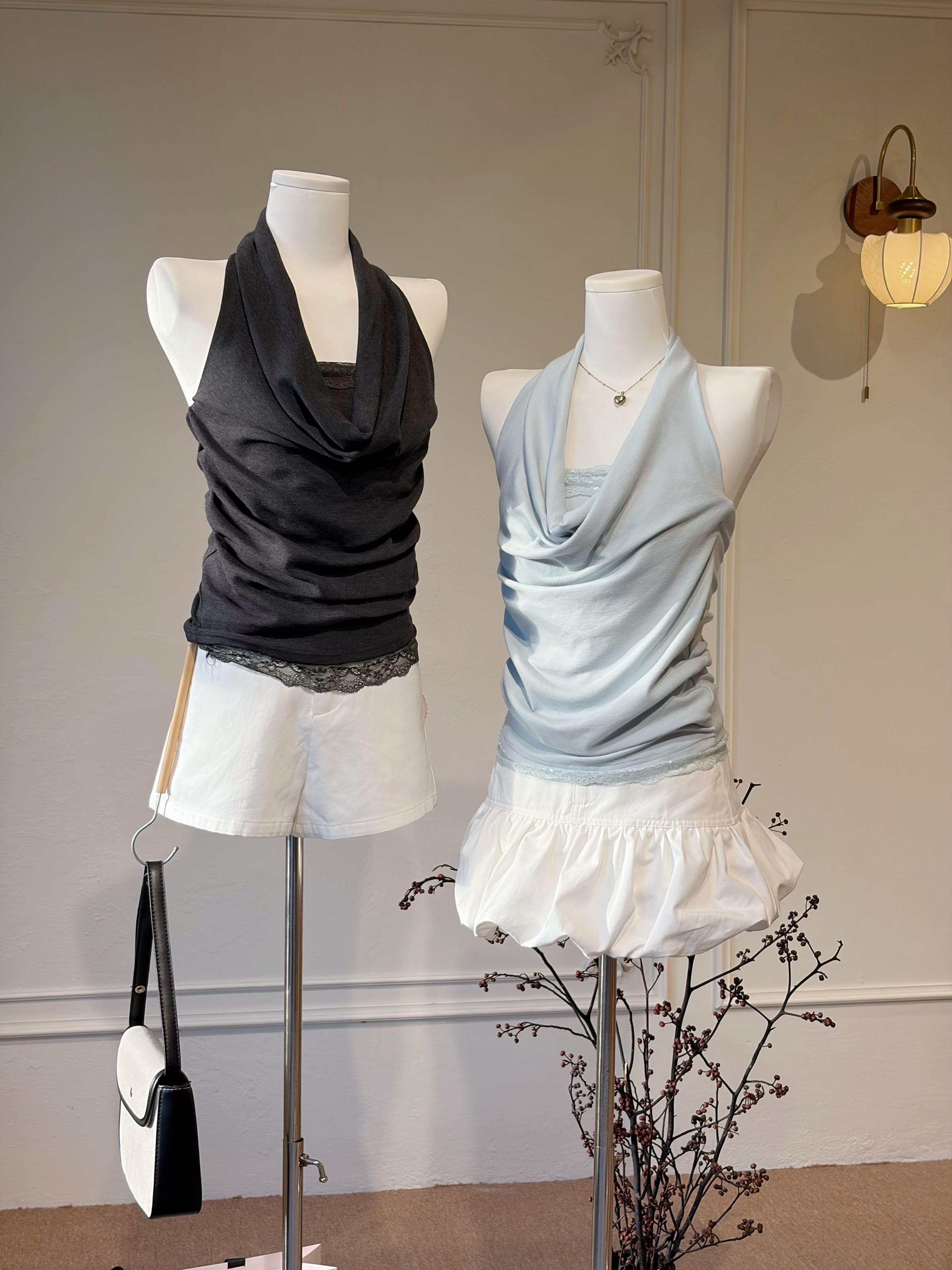 Drape Lace Halter Top