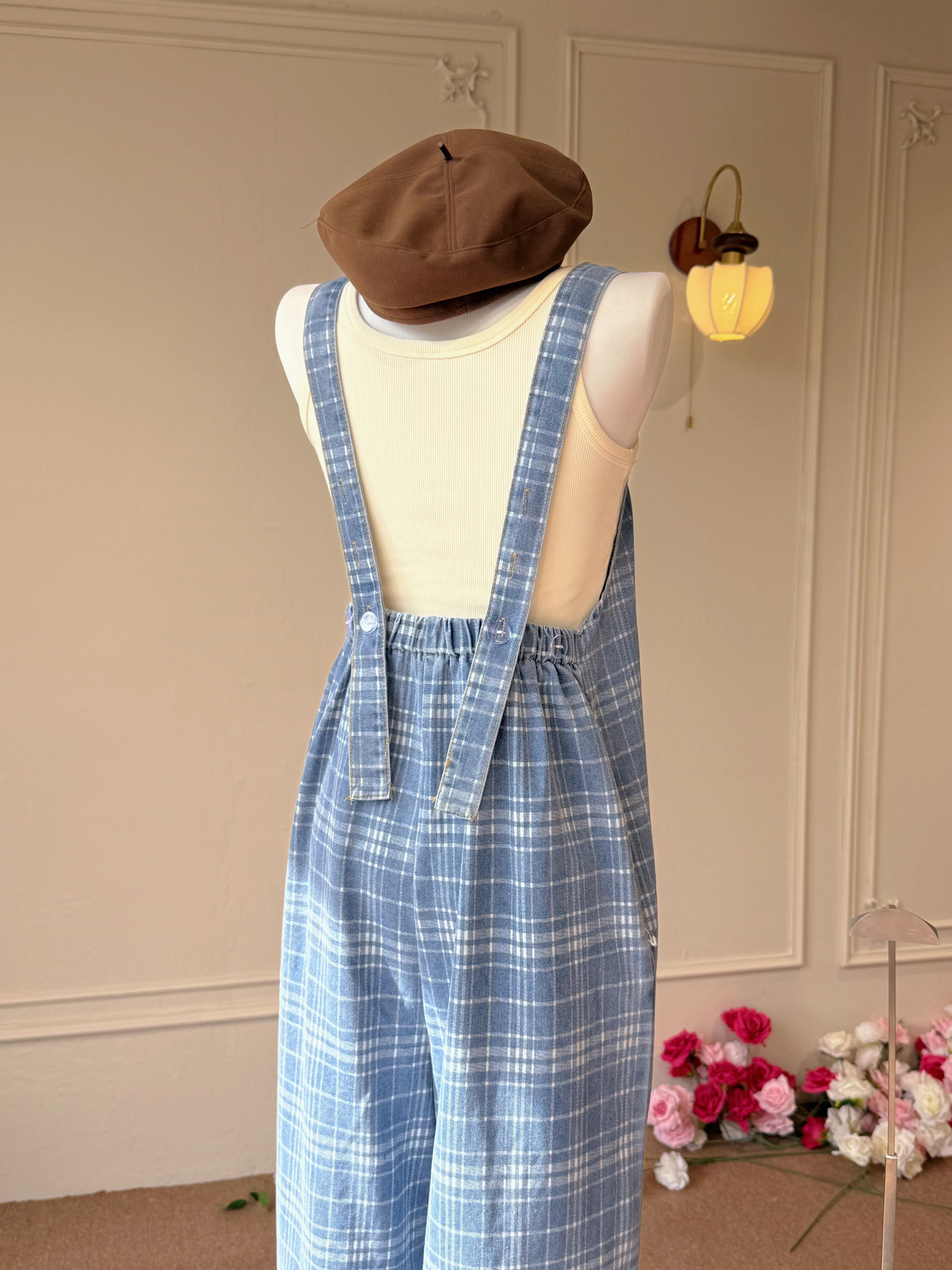 Gingham Demin pants