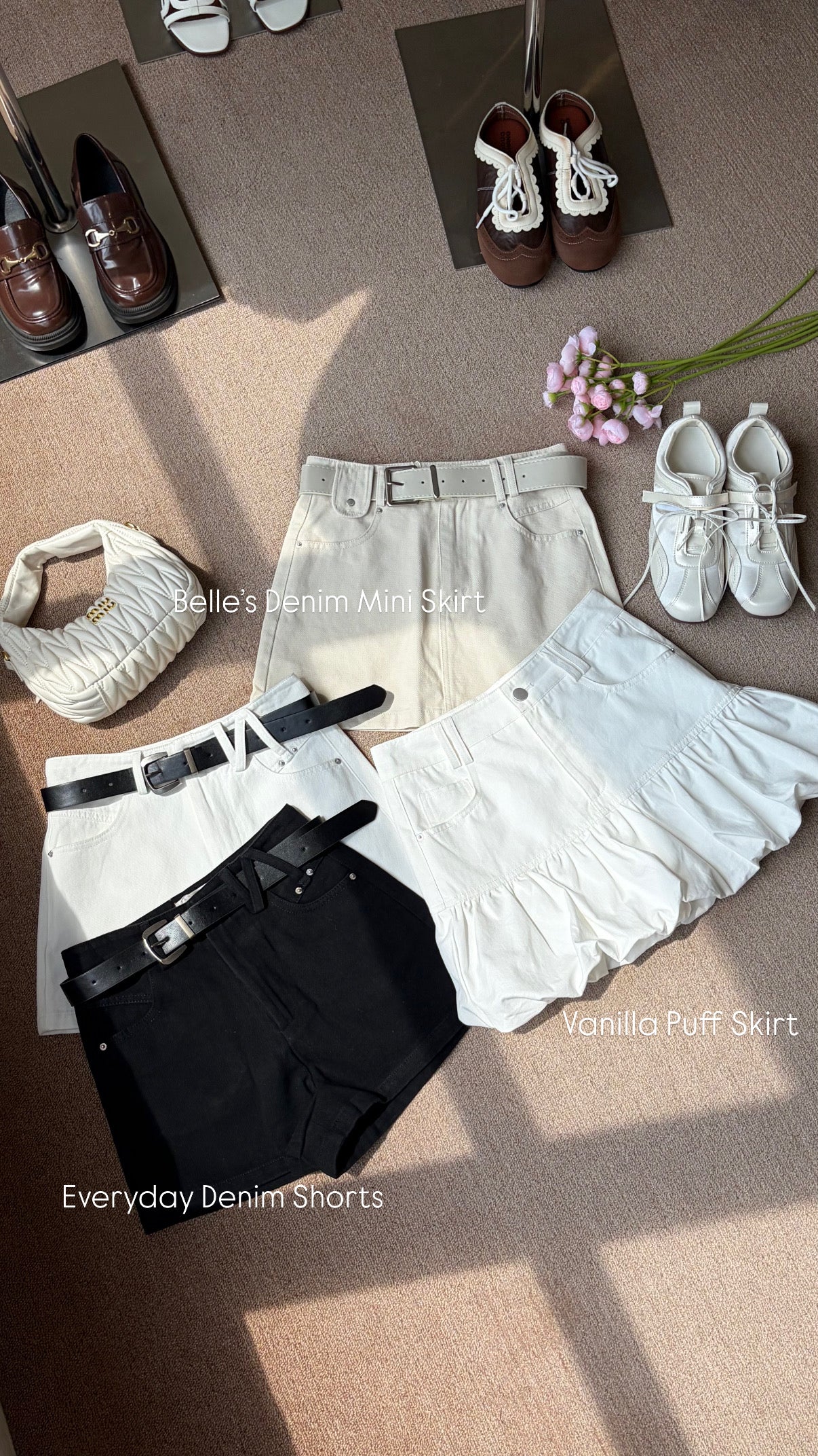 Belle’s Denim Mini Skirt (with Belt)
