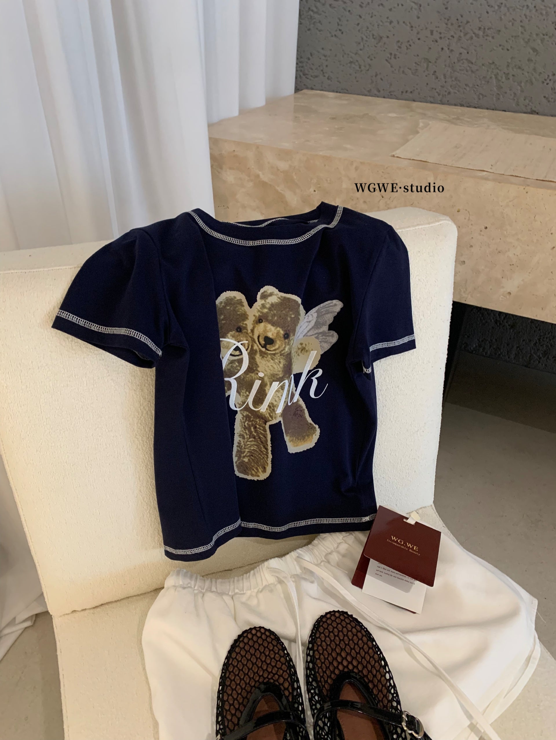 W8670 泰迪熊Baby Tee