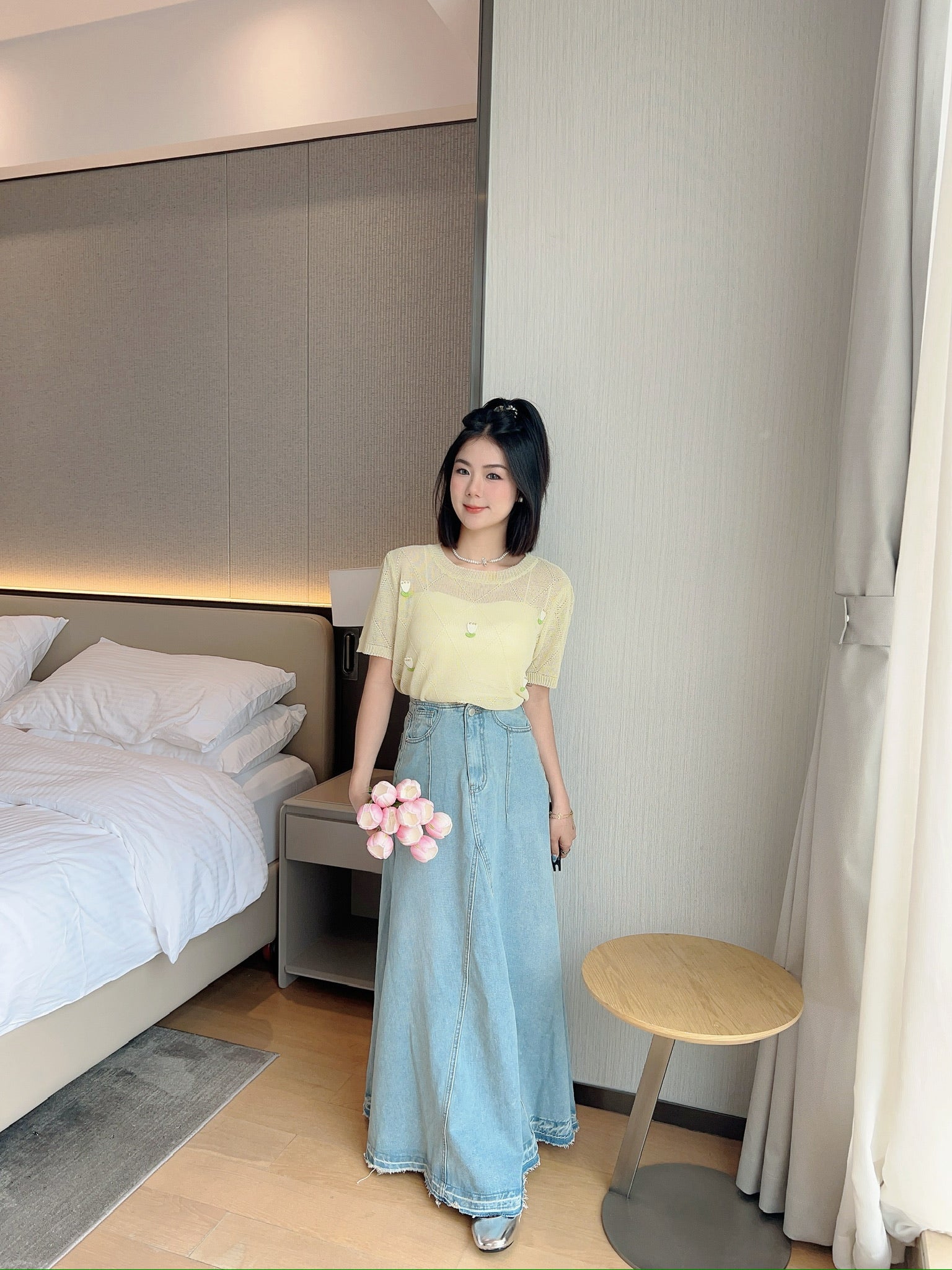 Korea Flowers KnitTop