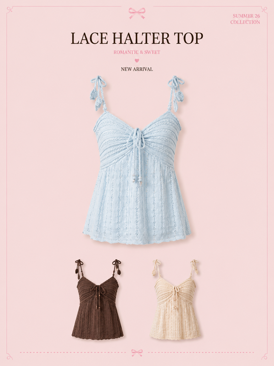 LACE HALTER TOP