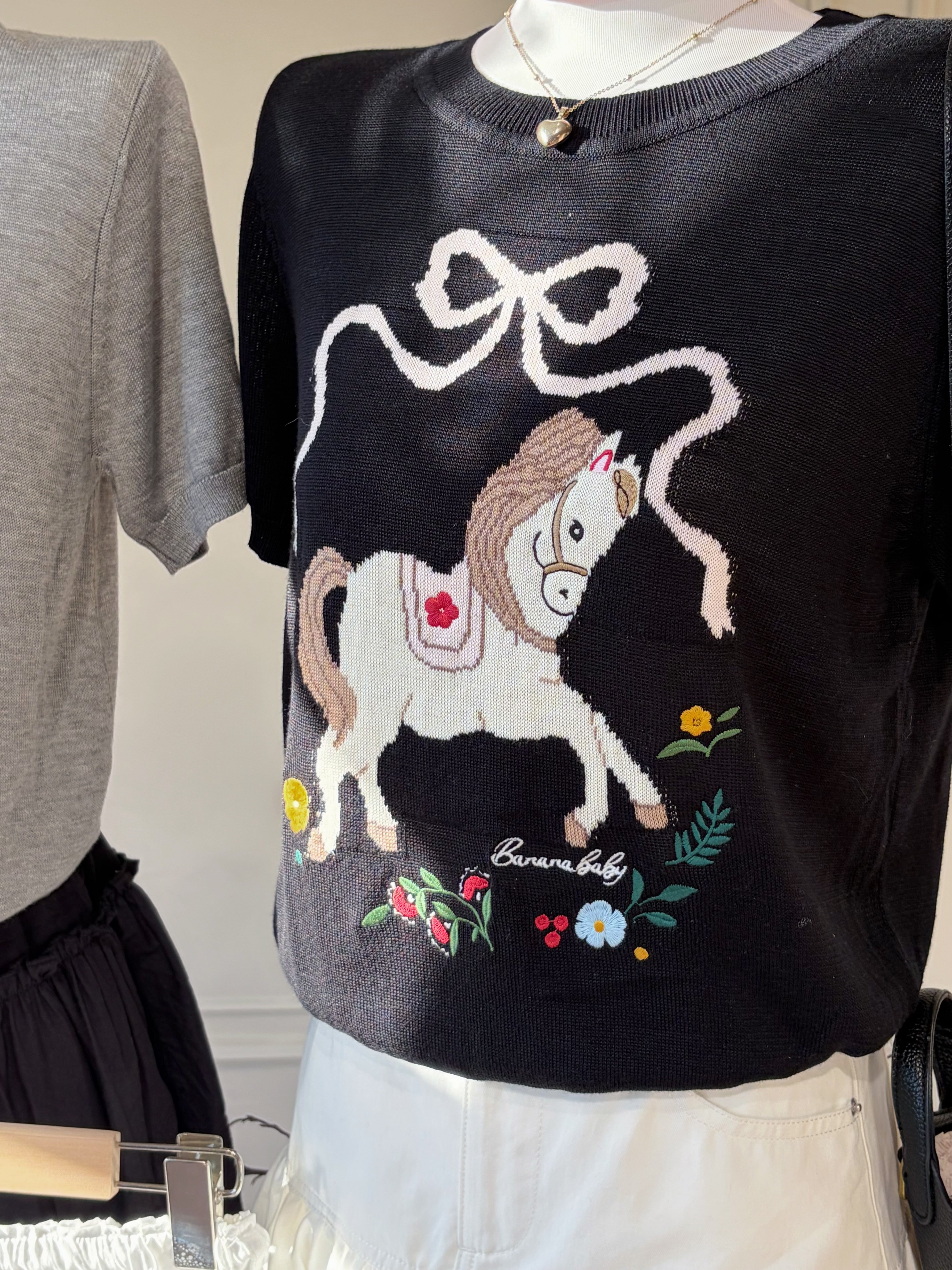 Pony Ribbon Knit Top