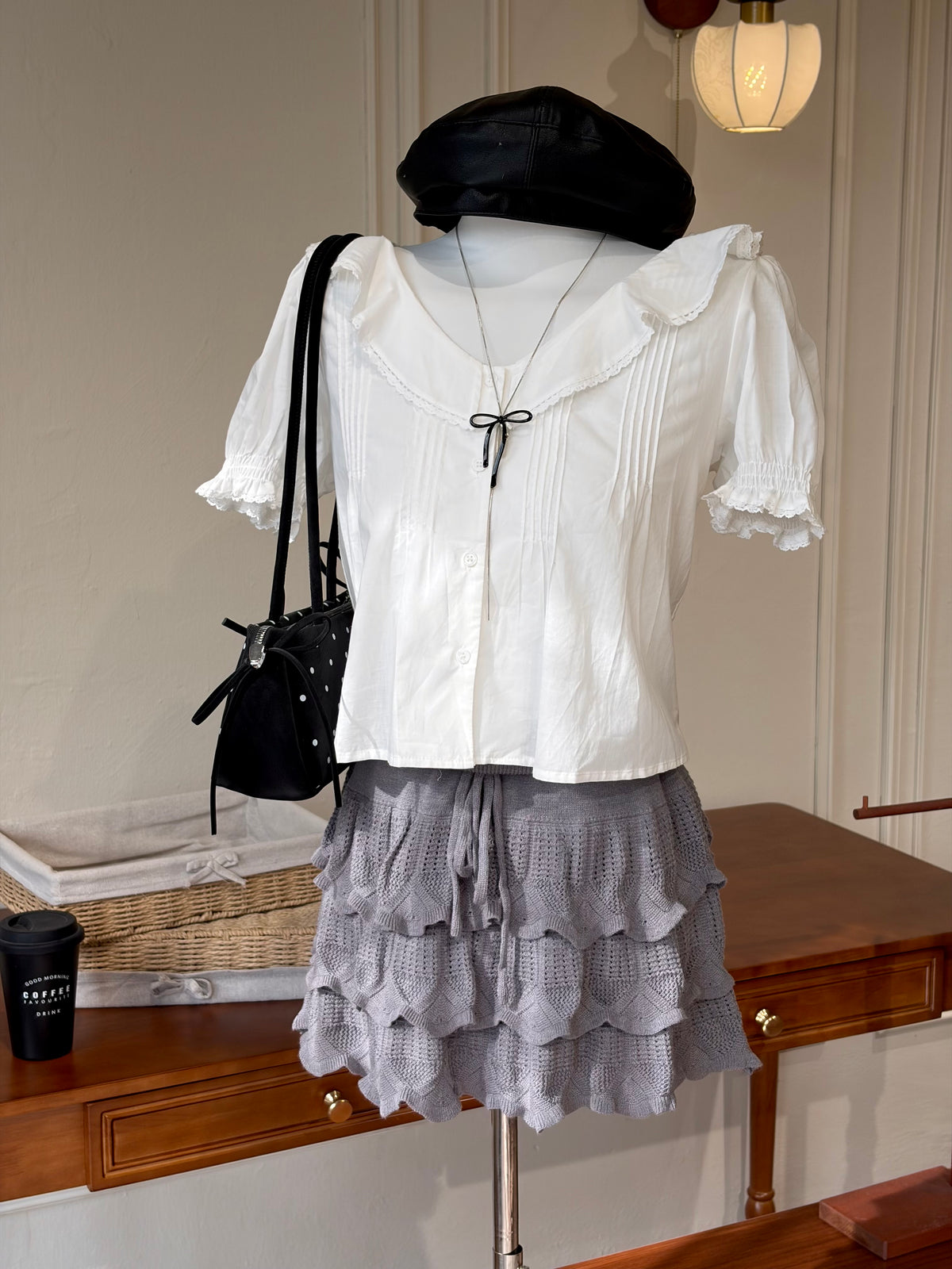 Elise Ruffle Collar Blouse