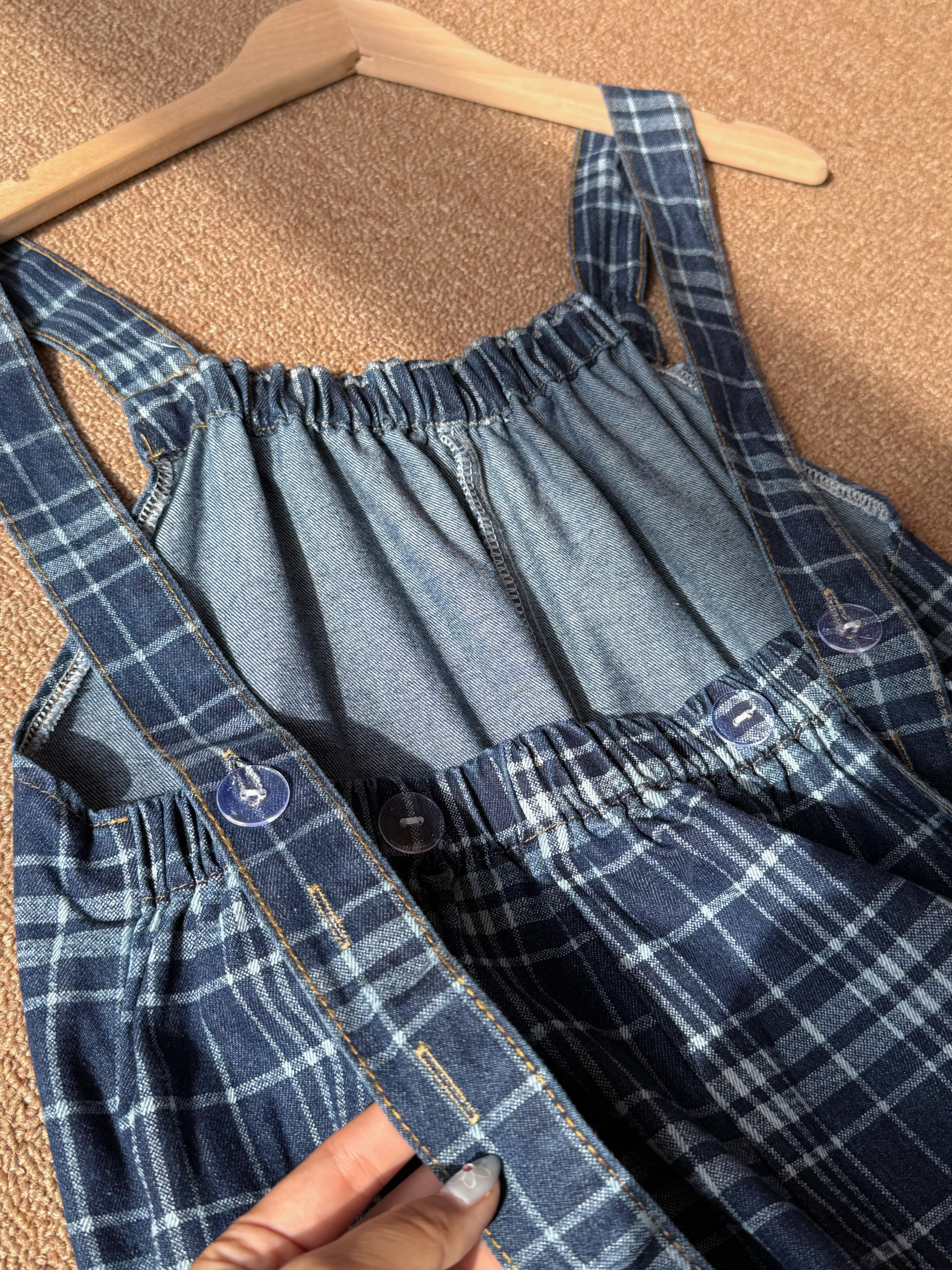 Gingham Demin pants