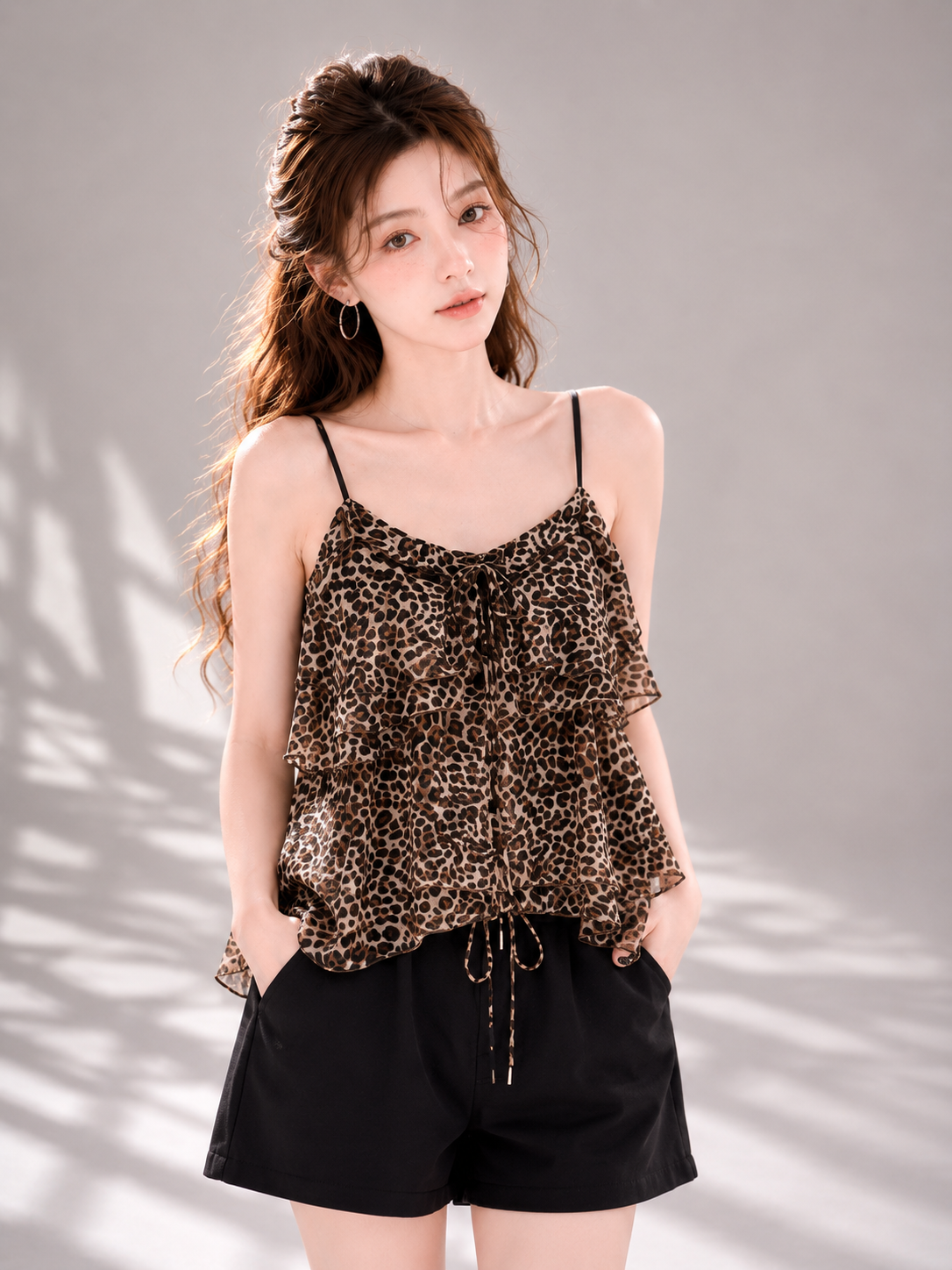 Leopard Ruffle Cami Top