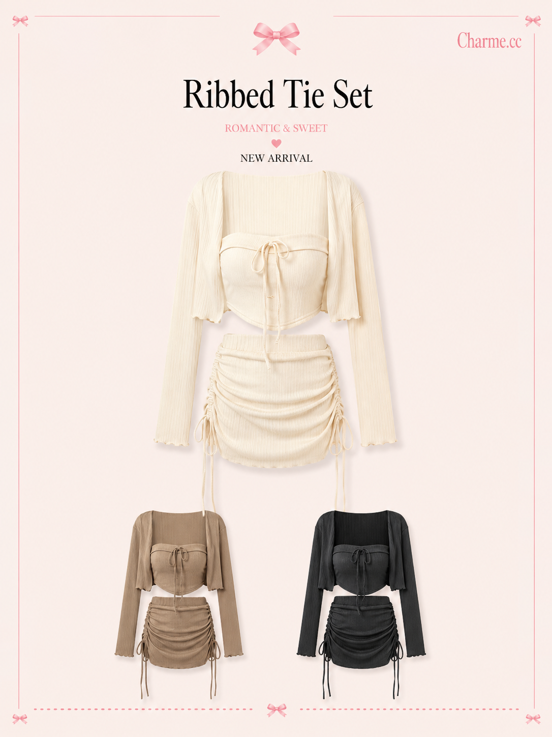 Riri Ribbed Tie Set (Padded)