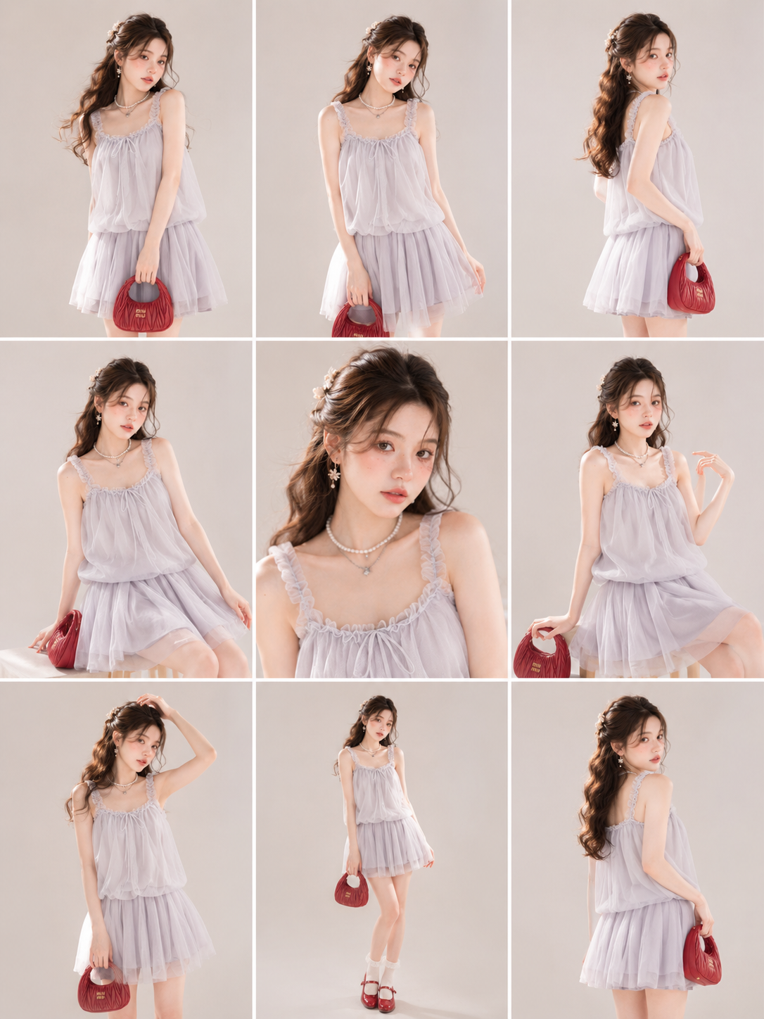 Romantic ballerina inspired mini dress with soft mesh layers