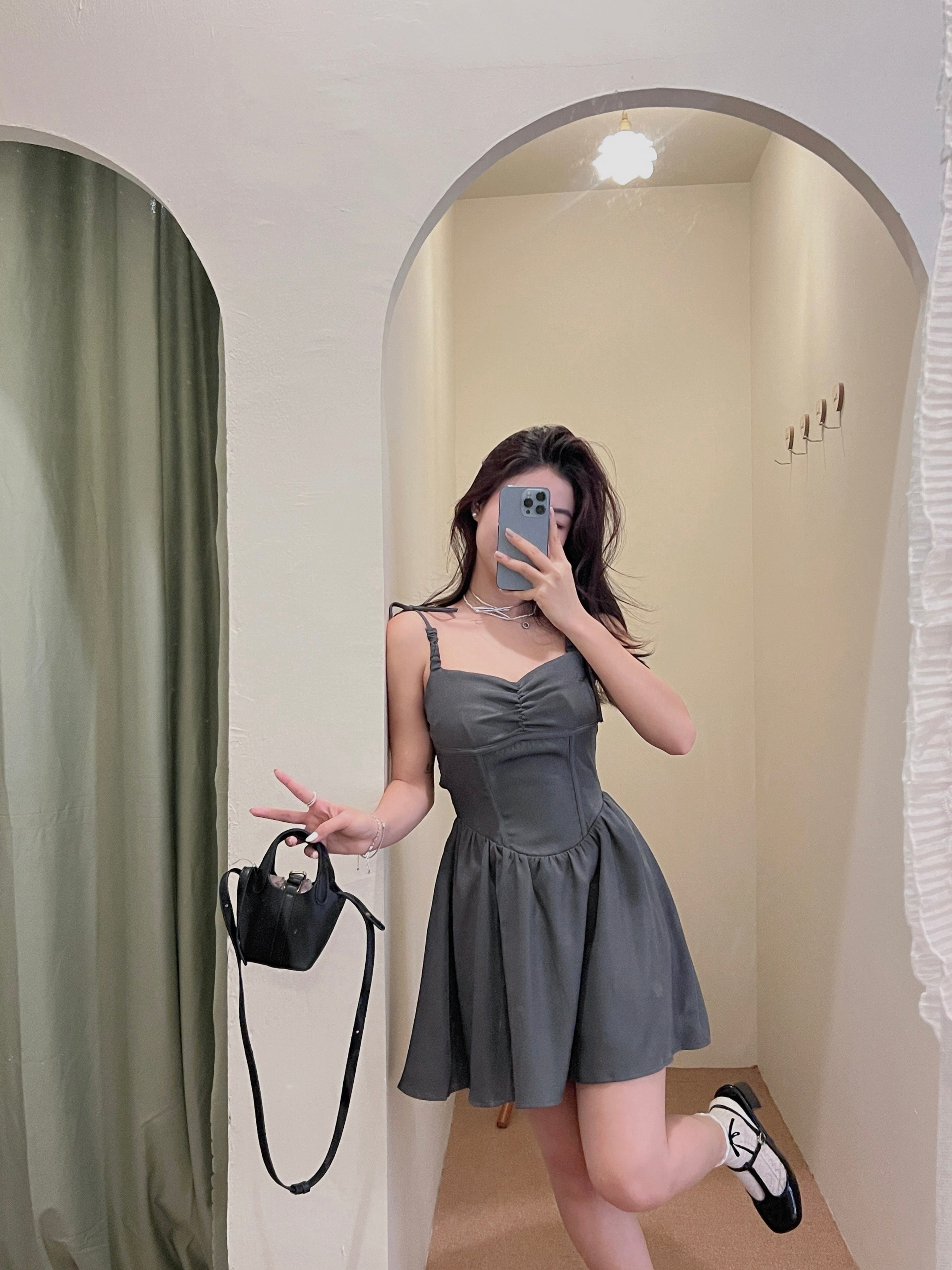 Grey Rose Dress